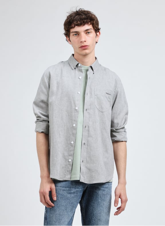 Linen and cotton shirt Grey by MAISON LABICHE MAISON LABICHE Linen and cotton shirt Grey