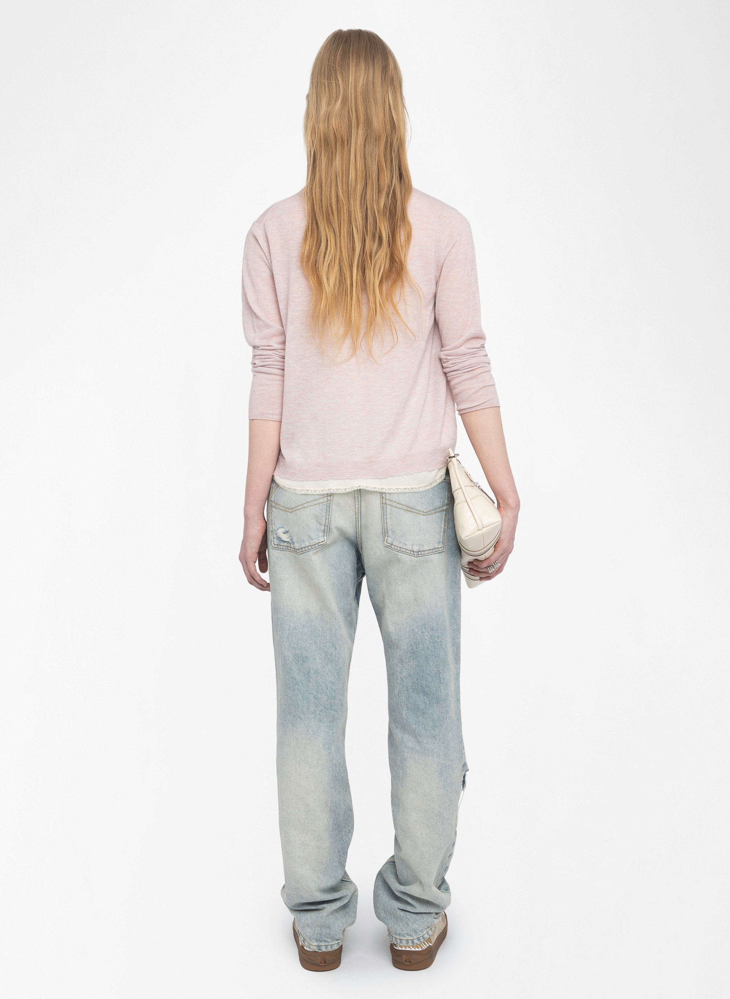 Cardigan col v boutonné en cachemire manylla ZADIG&VOLTAIRE Rose