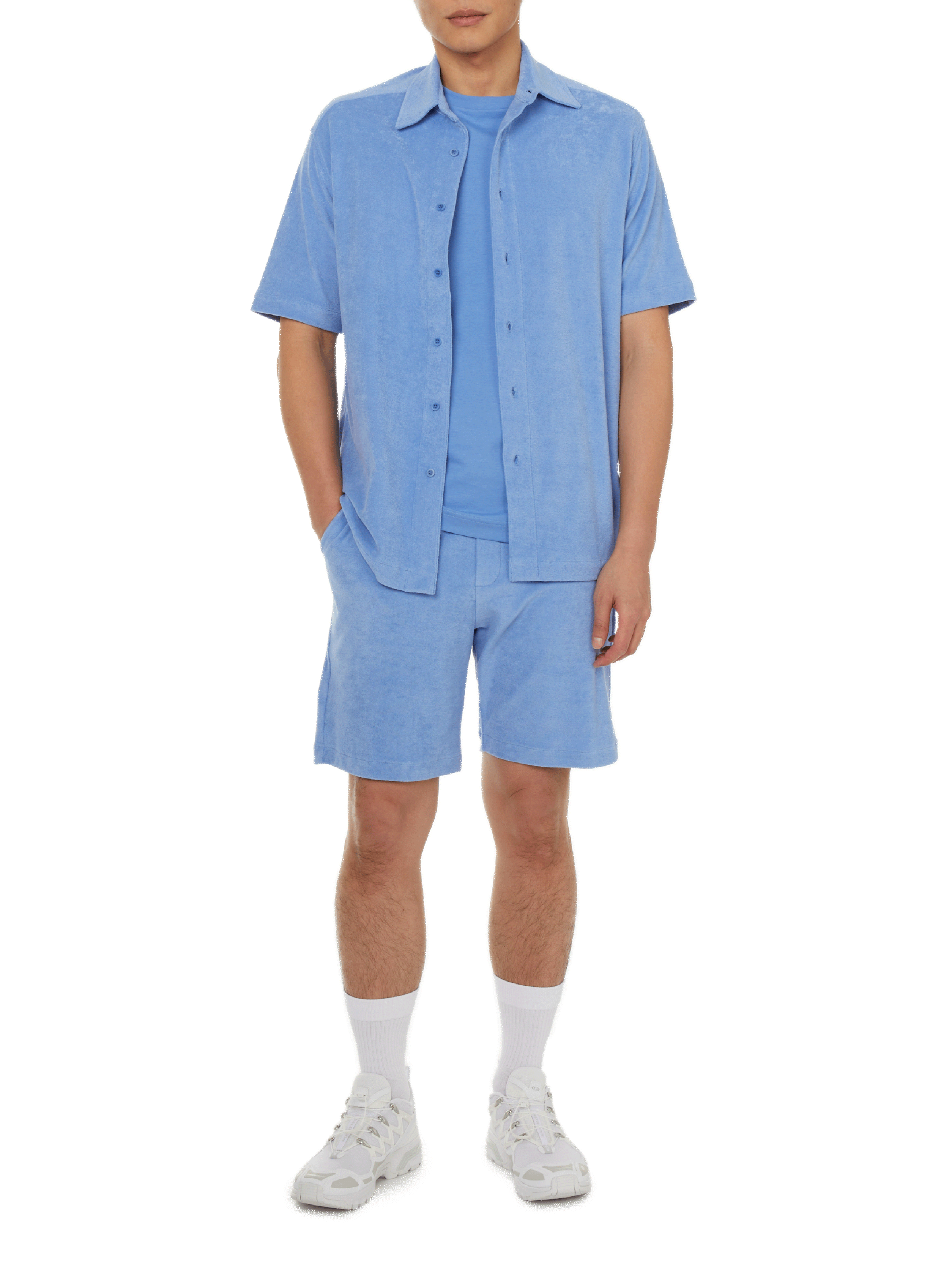 T-shirt Baff col rond en coton SAISON 1865 Bleu