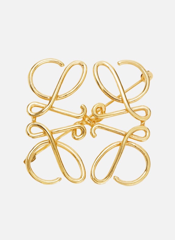 Broche Anagram métallisée Doré by LOEWE LOEWE Broche Anagram métallisée Doré