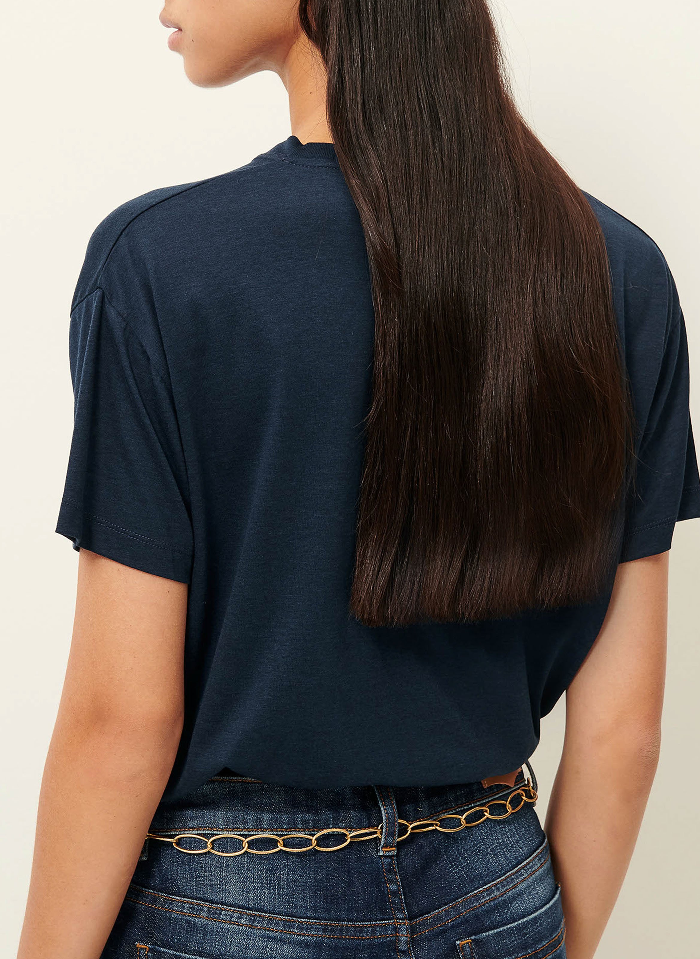 Tee-shirt oversize col rond too SESSUN Bleu