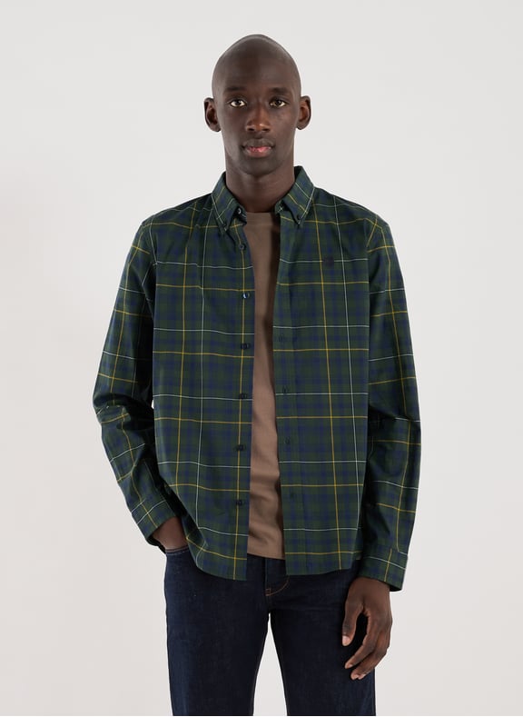 Slim-fit cotton check shirt Green by TIMBERLAND TIMBERLAND Slim-fit cotton check shirt Green