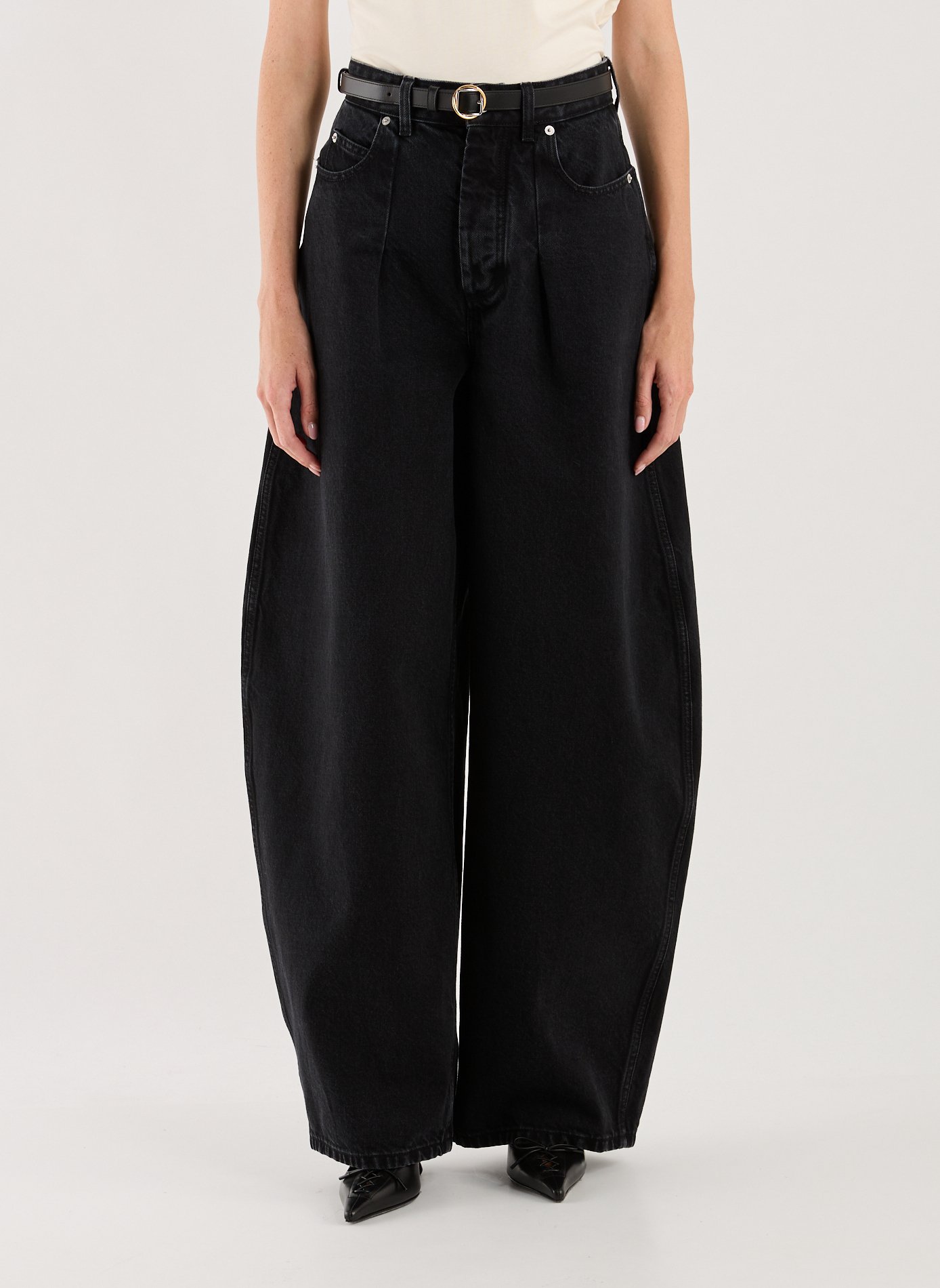 JACQUEMUS Jean de-Nîmes Ovalo en coton Noir