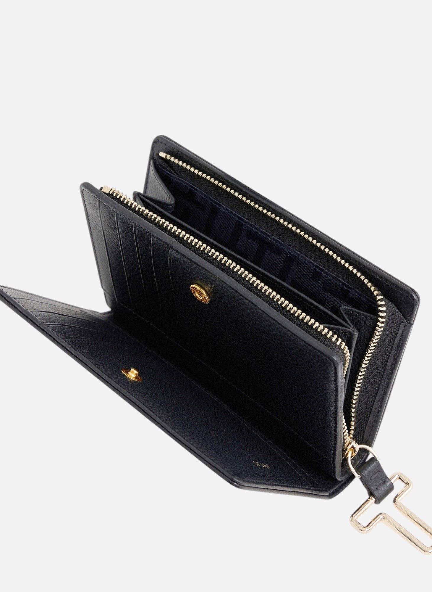 Portefeuille moyen modèle juliette en cuir grainé LE TANNEUR Noir