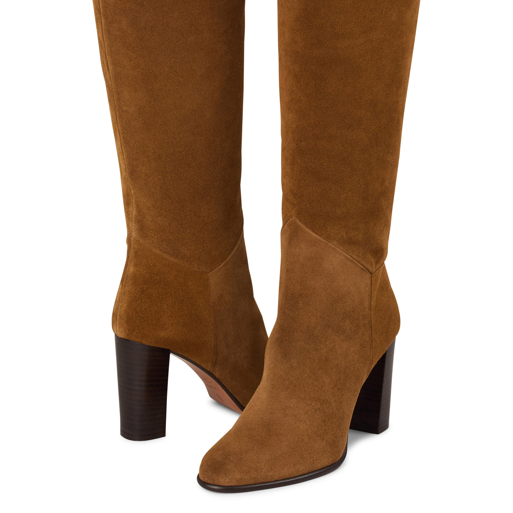 Bottes en cuirvelours high ciry BA&SH Marron