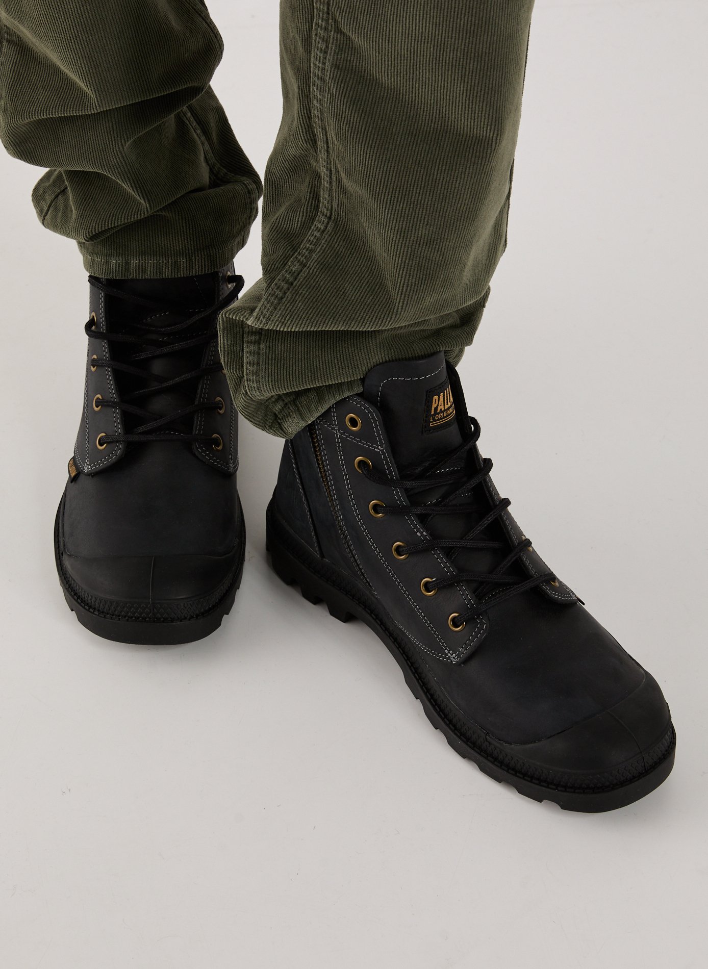 Leather wedge ankle boots PALLADIUM Black