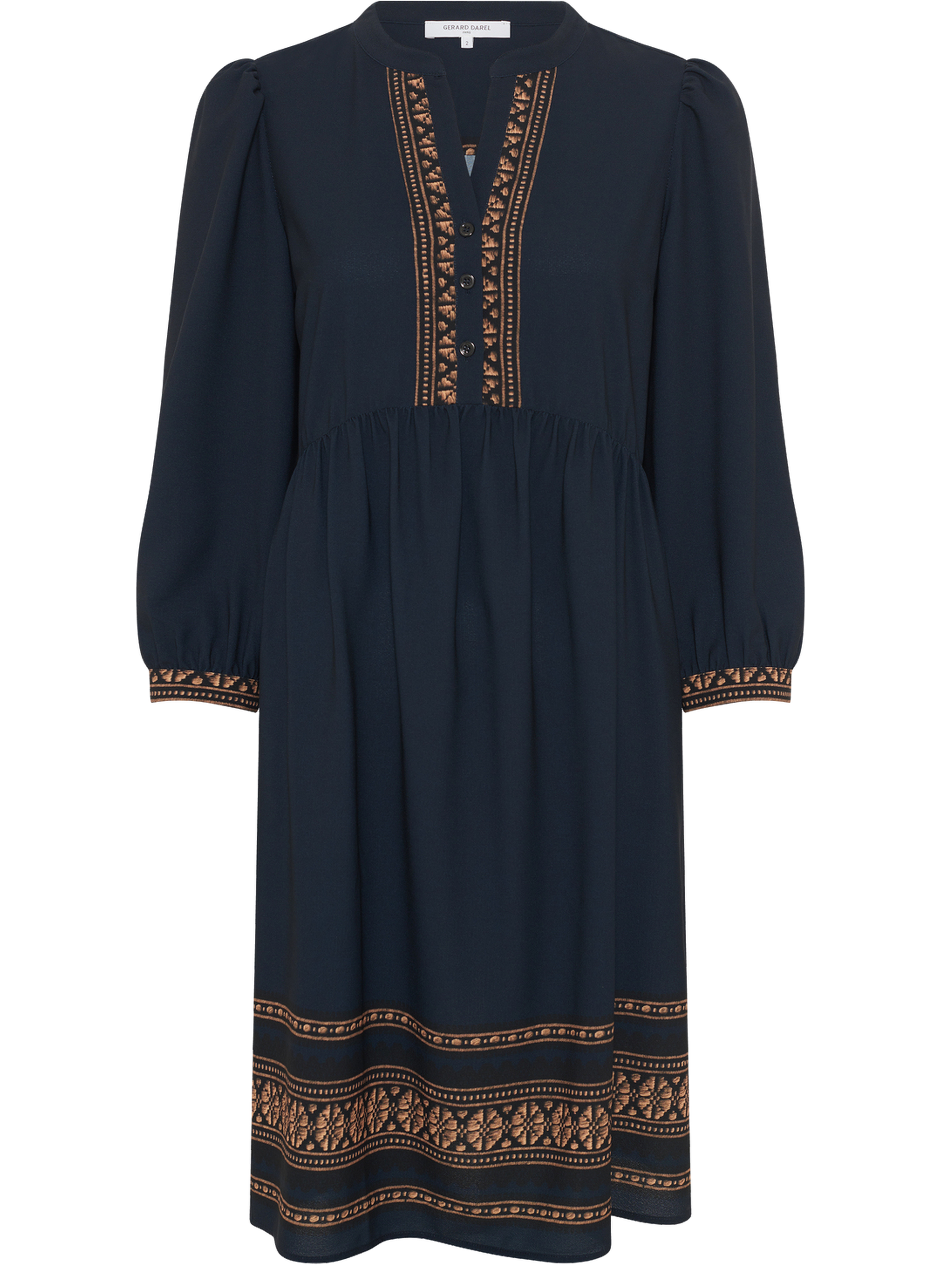 Robe droite aux motifs placés - louisa GERARD DAREL Bleu