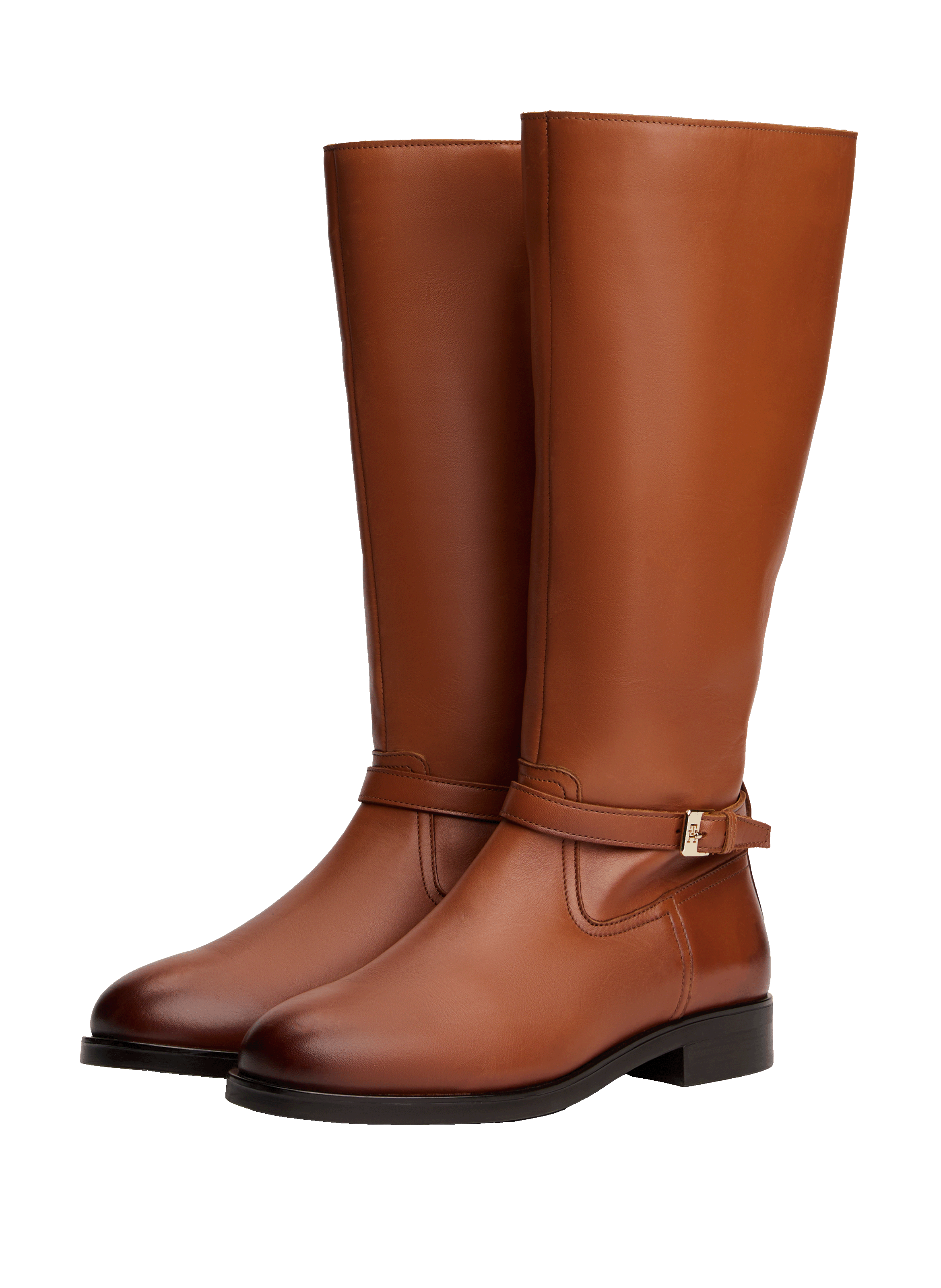 Zippered leather boots TOMMY HILFIGER Brown