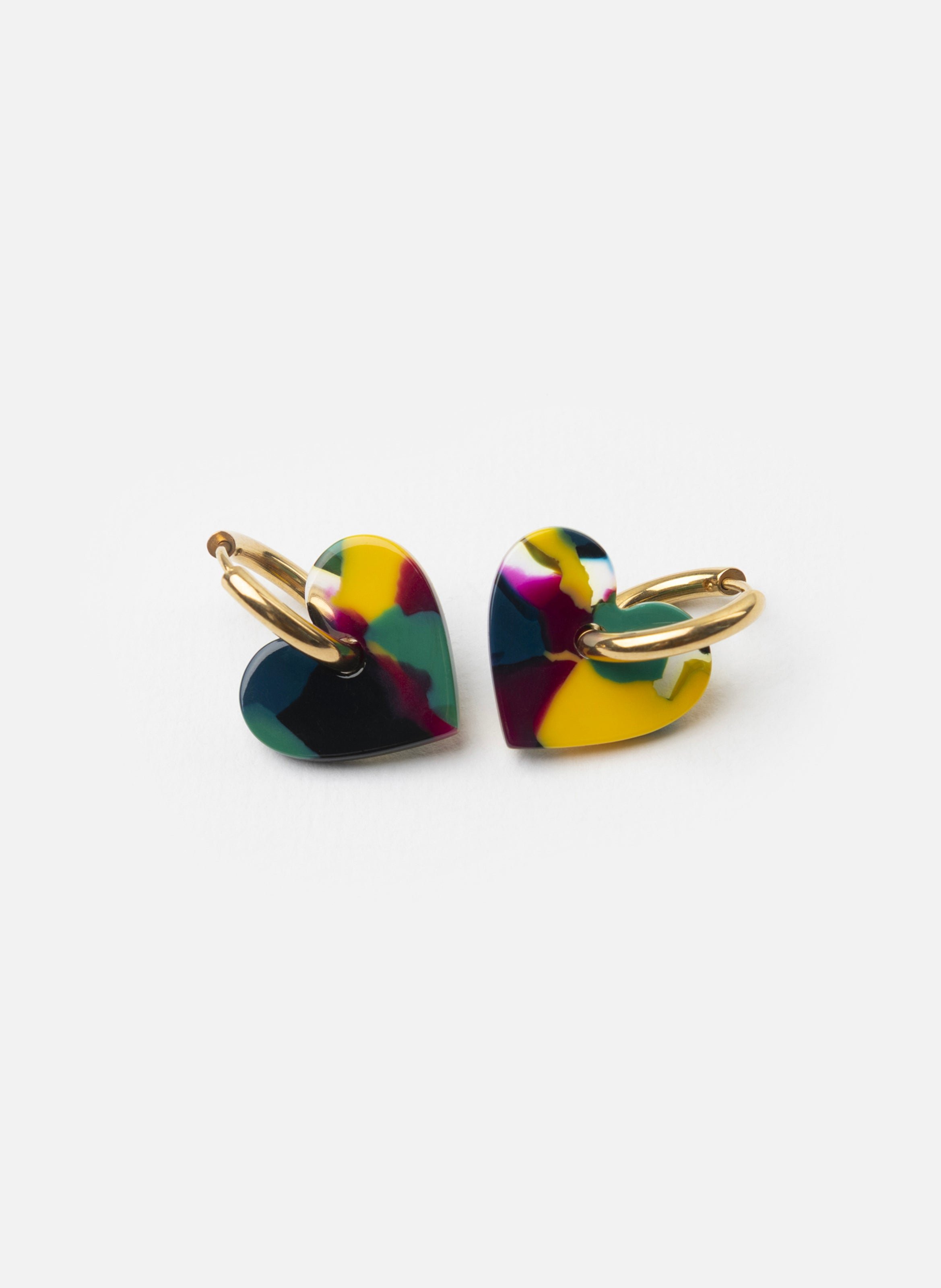 Boucles d'oreilles lova lova avec anneaux en acier inoxydable doré KURAGE GINZA Multicolore