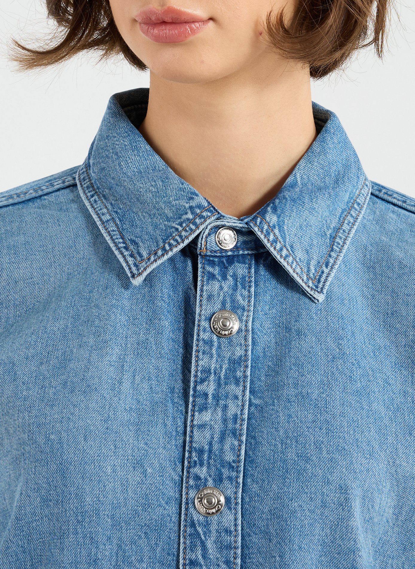 Straight cotton blend Shirt CALVIN KLEIN Blue