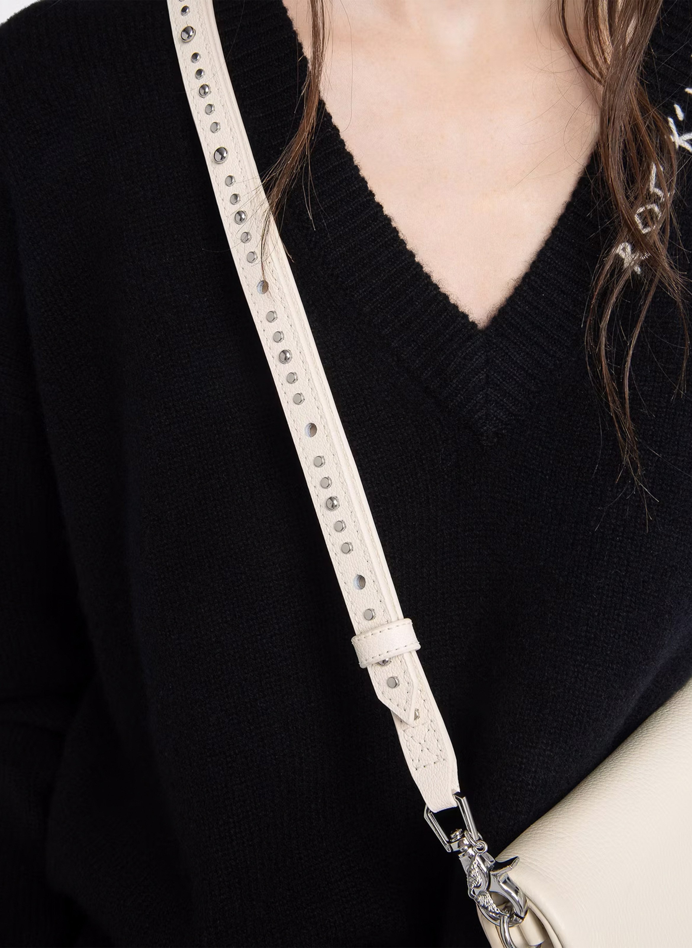 Bandoulière en cuir strap ZADIG&VOLTAIRE Blanc