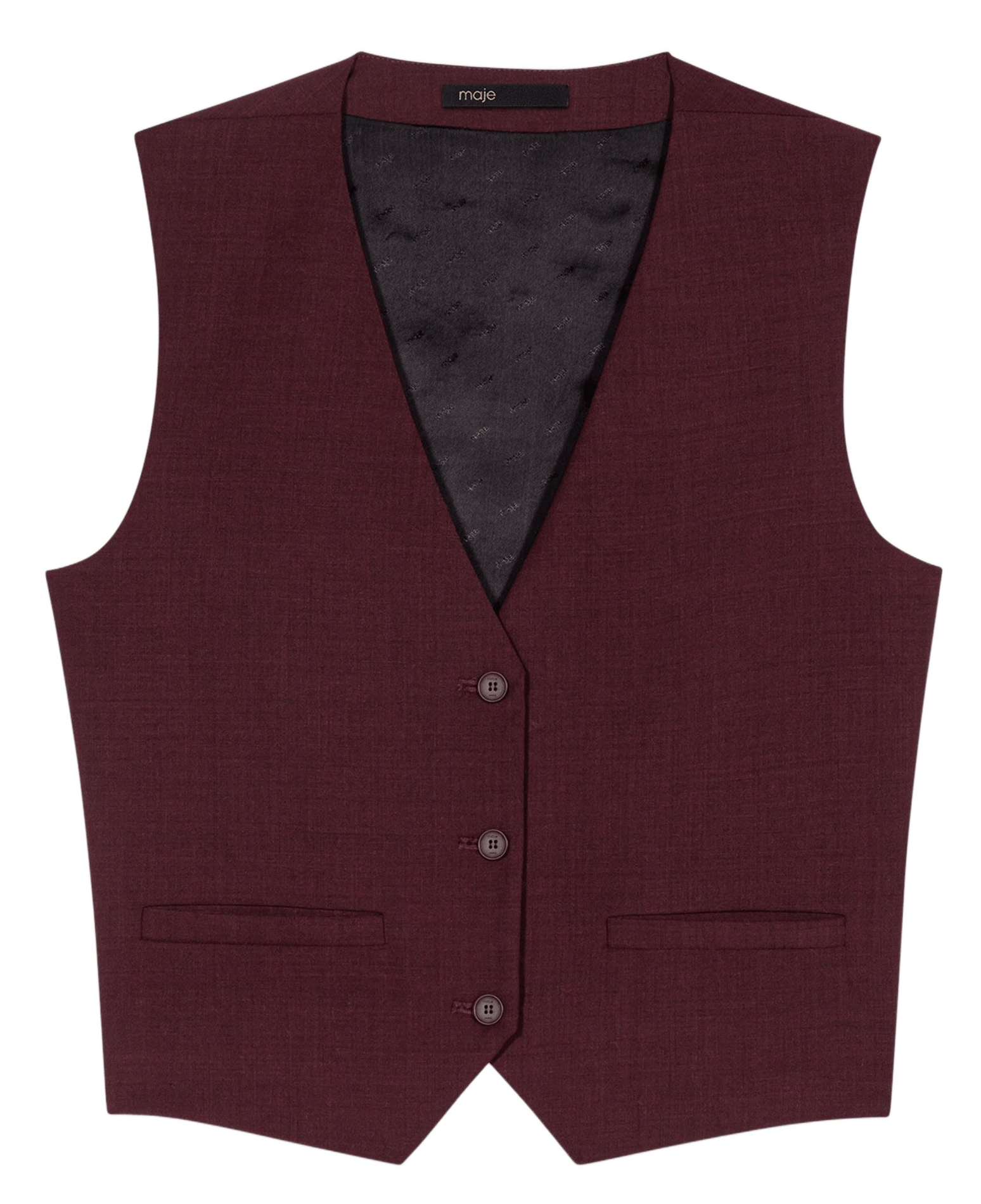 Gilet de tailleur col v MAJE Rouge