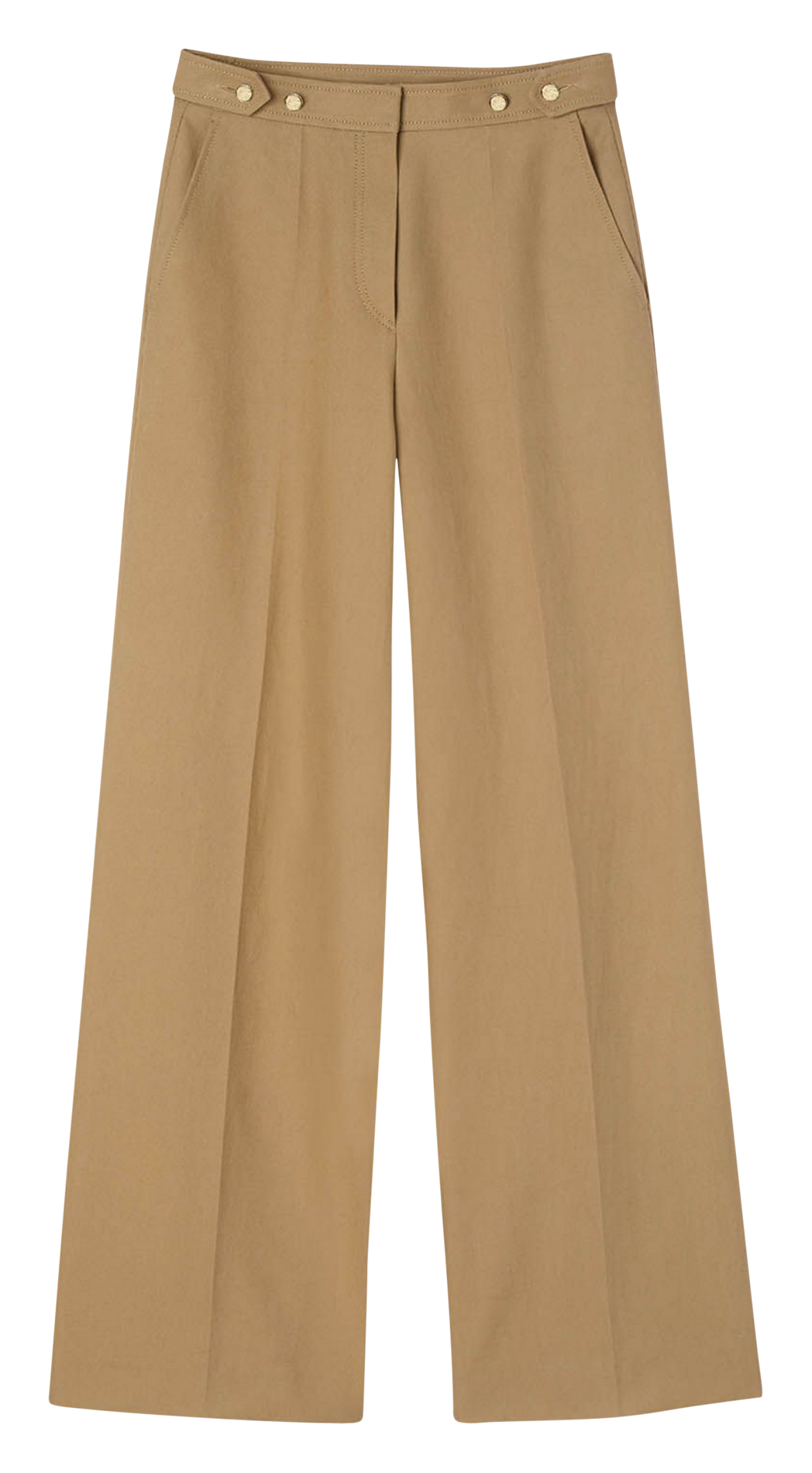 Pantalon large de tailleur en coton SANDRO Beige