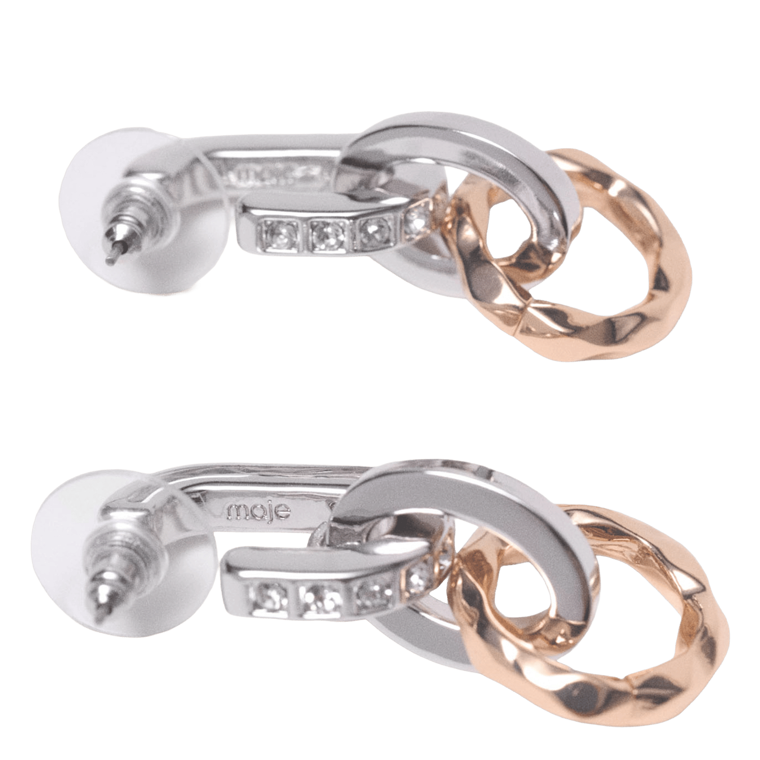 Boucles d'oreilles strassées Doré