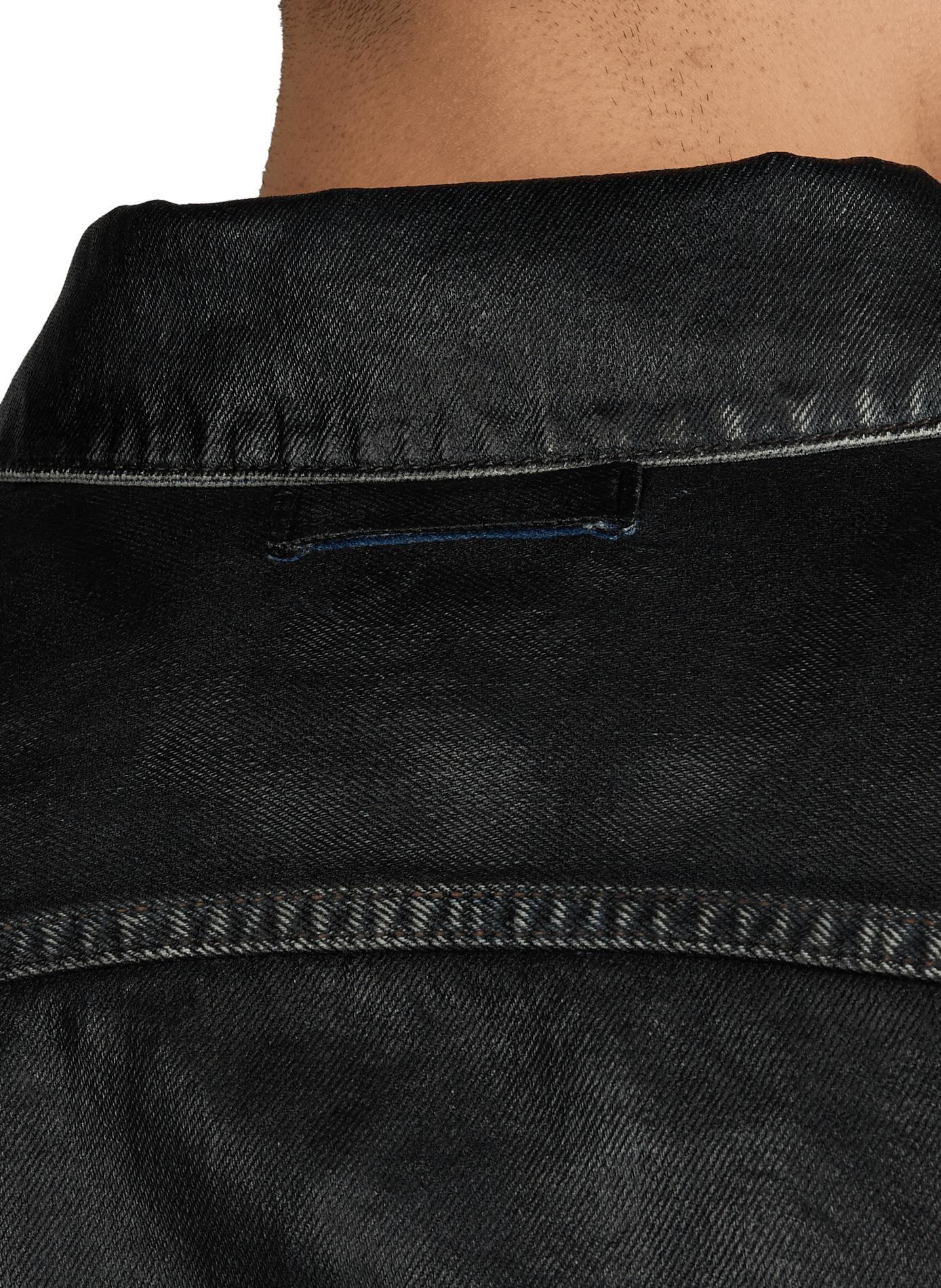 Veste court en denim de coton organique mélangé ACNE STUDIOS Noir