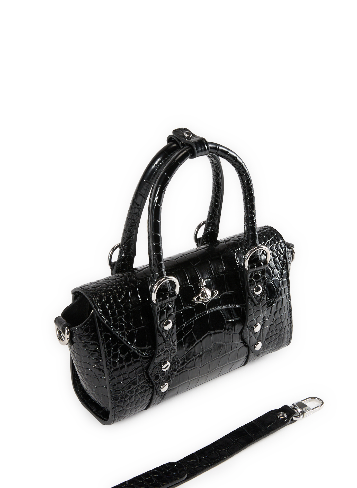 Crocodile leather handbag VIVIENNE WESTWOOD Black