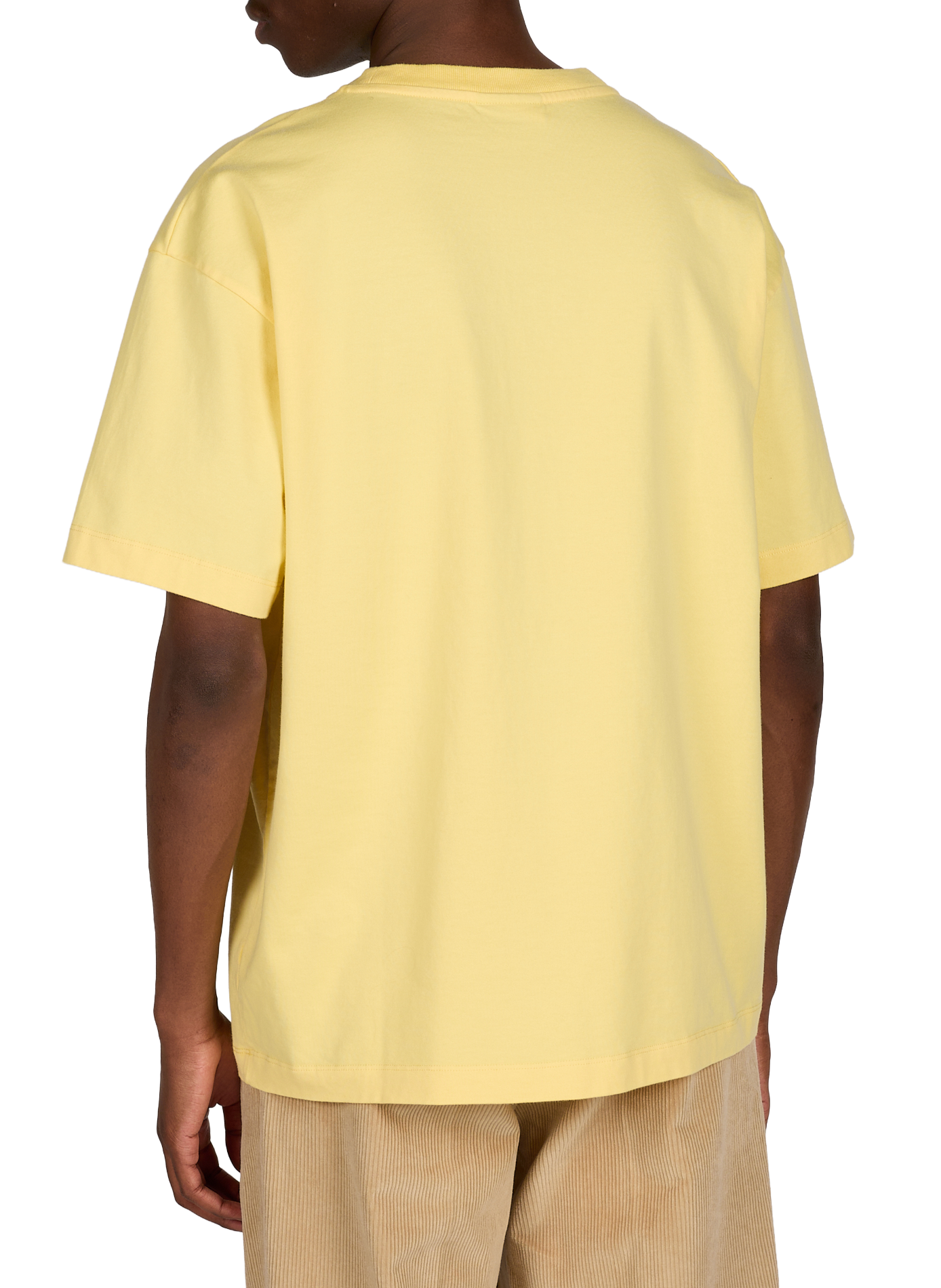 Embroidered round neck cotton T-shirt DROLE DE MONSIEUR Yellow