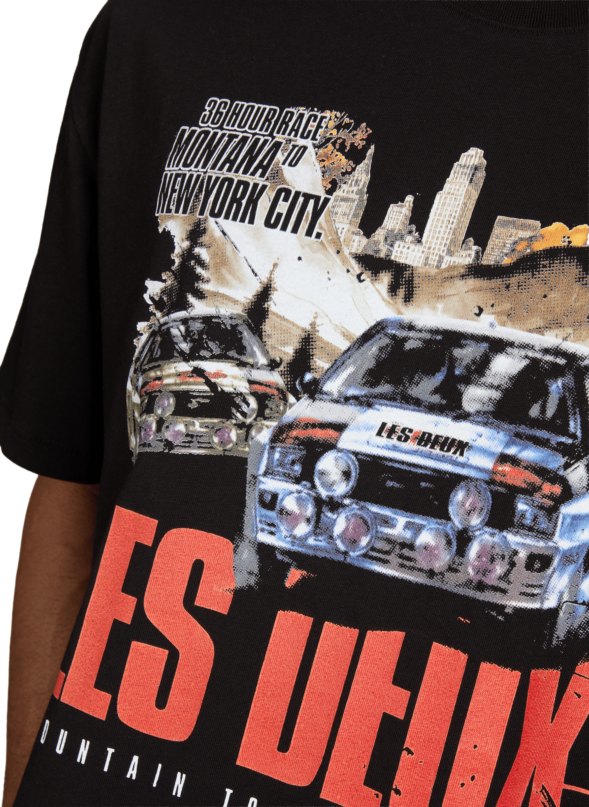 T-shirt à imprimé en coton LES DEUX Noir