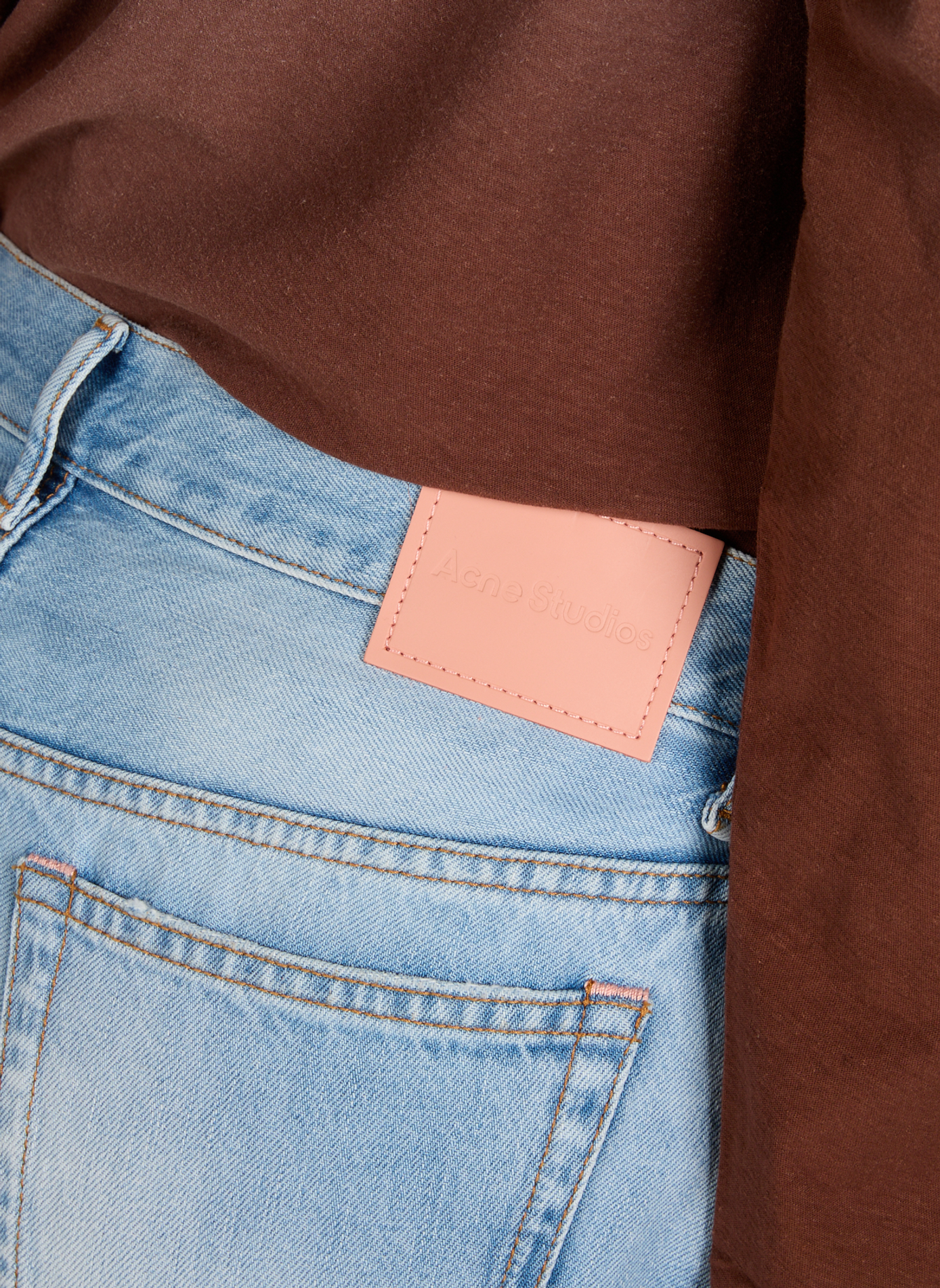 Jeans délavé en coton organique ACNE STUDIOS Bleu