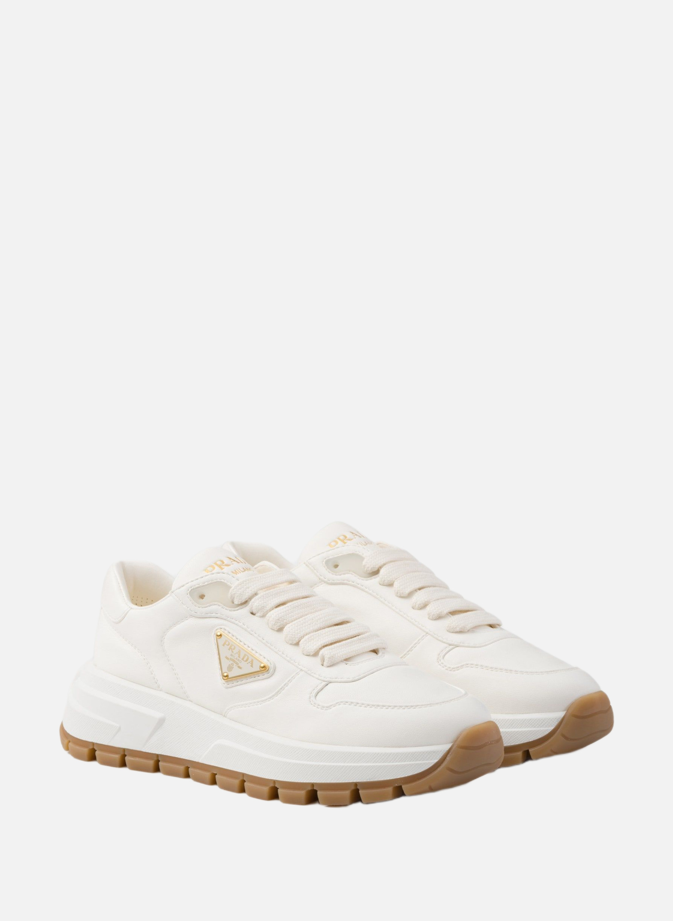 Baskets prax 01 en cuir PRADA Beige