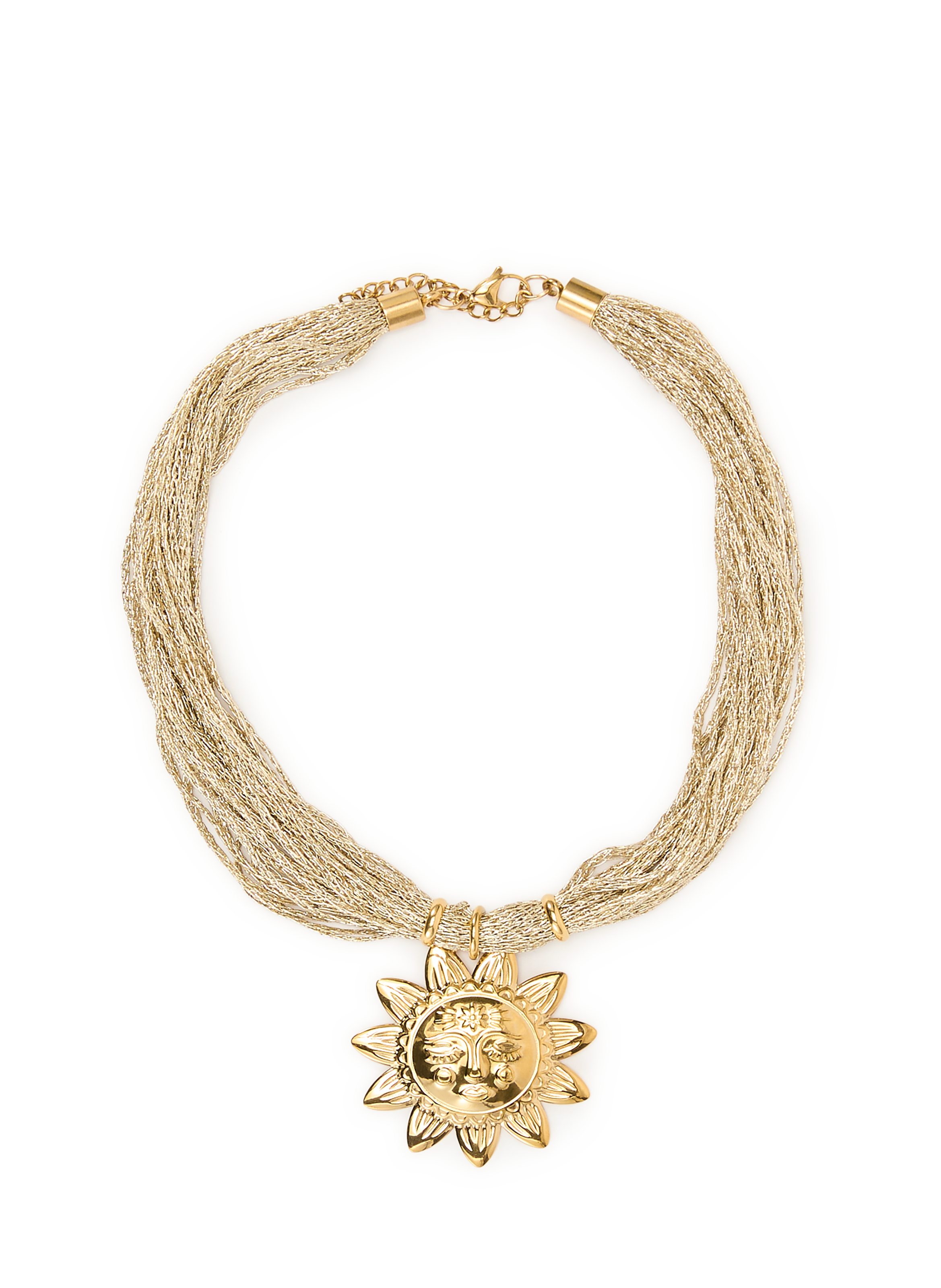 Collier soleil fil de coton AU PRINTEMPS PARIS Doré