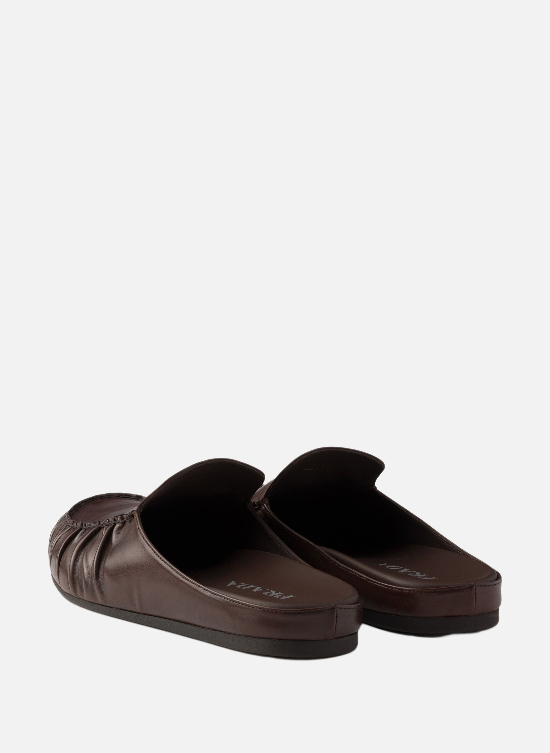Mules en cuir PRADA Marron