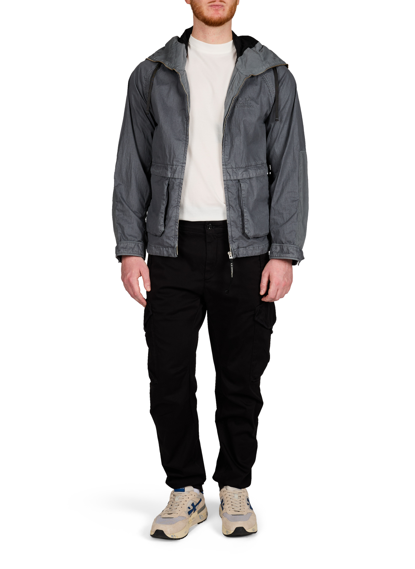 Veste à capuche en coton mélangé CP COMPANY Gris