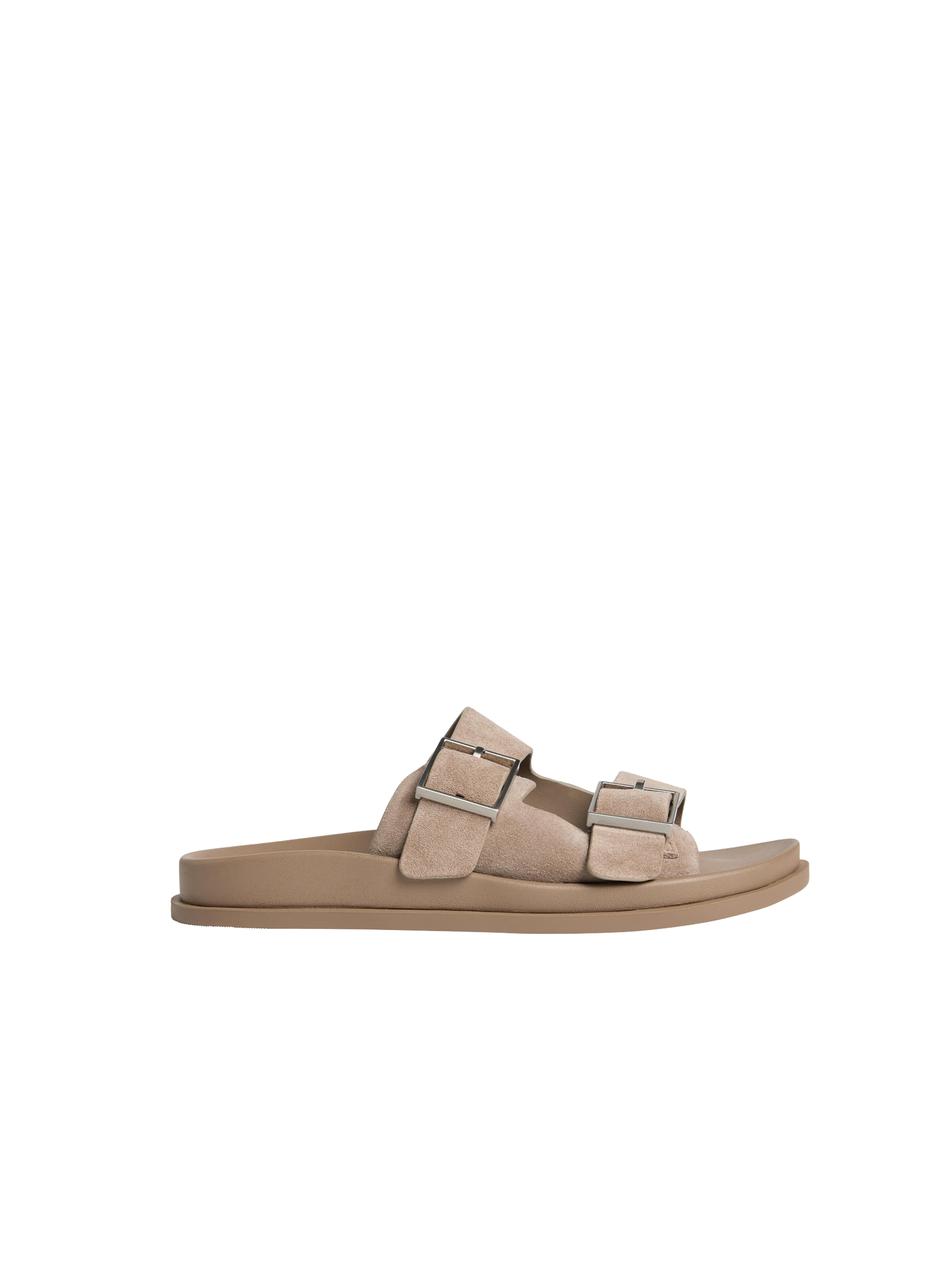 Flat leather suede sandals CALVIN KLEIN Beige
