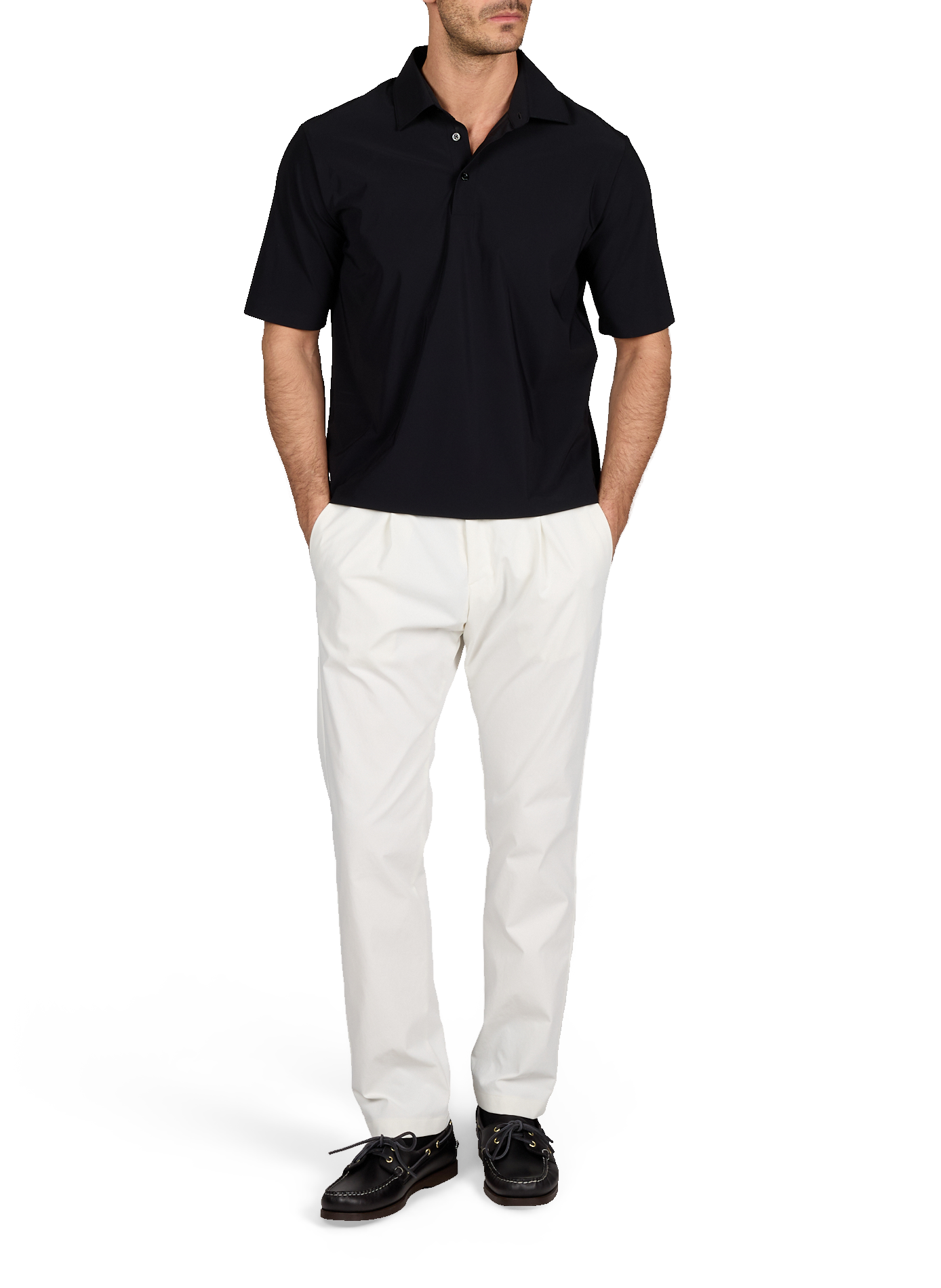 Straight leg pants with mid-rise waist HERNO White