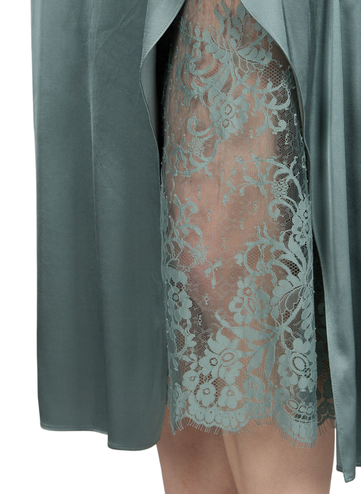 Satin cotton blend slip dress ACNE STUDIOS Green