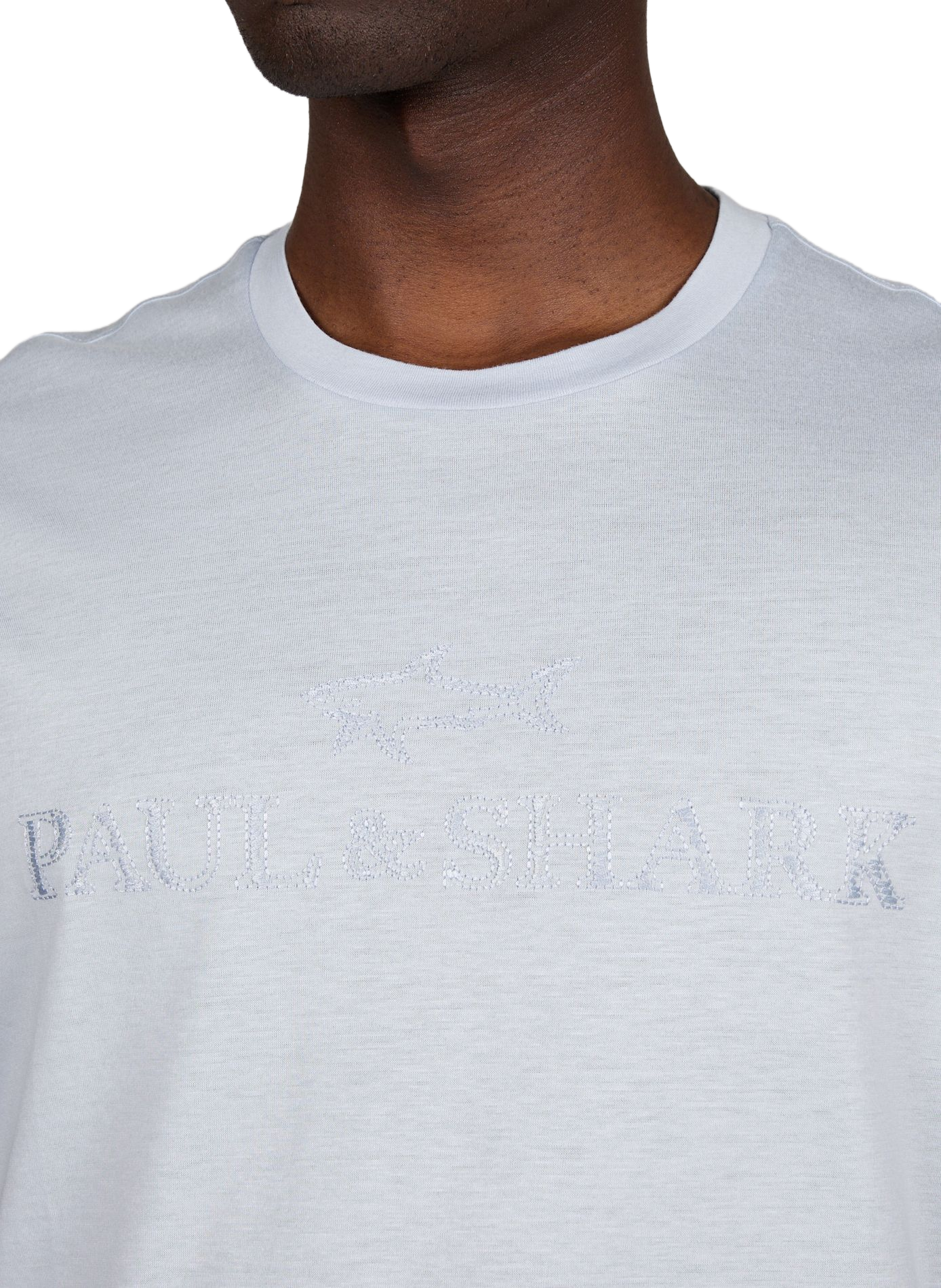 Tee-shirt droit col rond en coton mélangé PAUL & SHARK Bleu