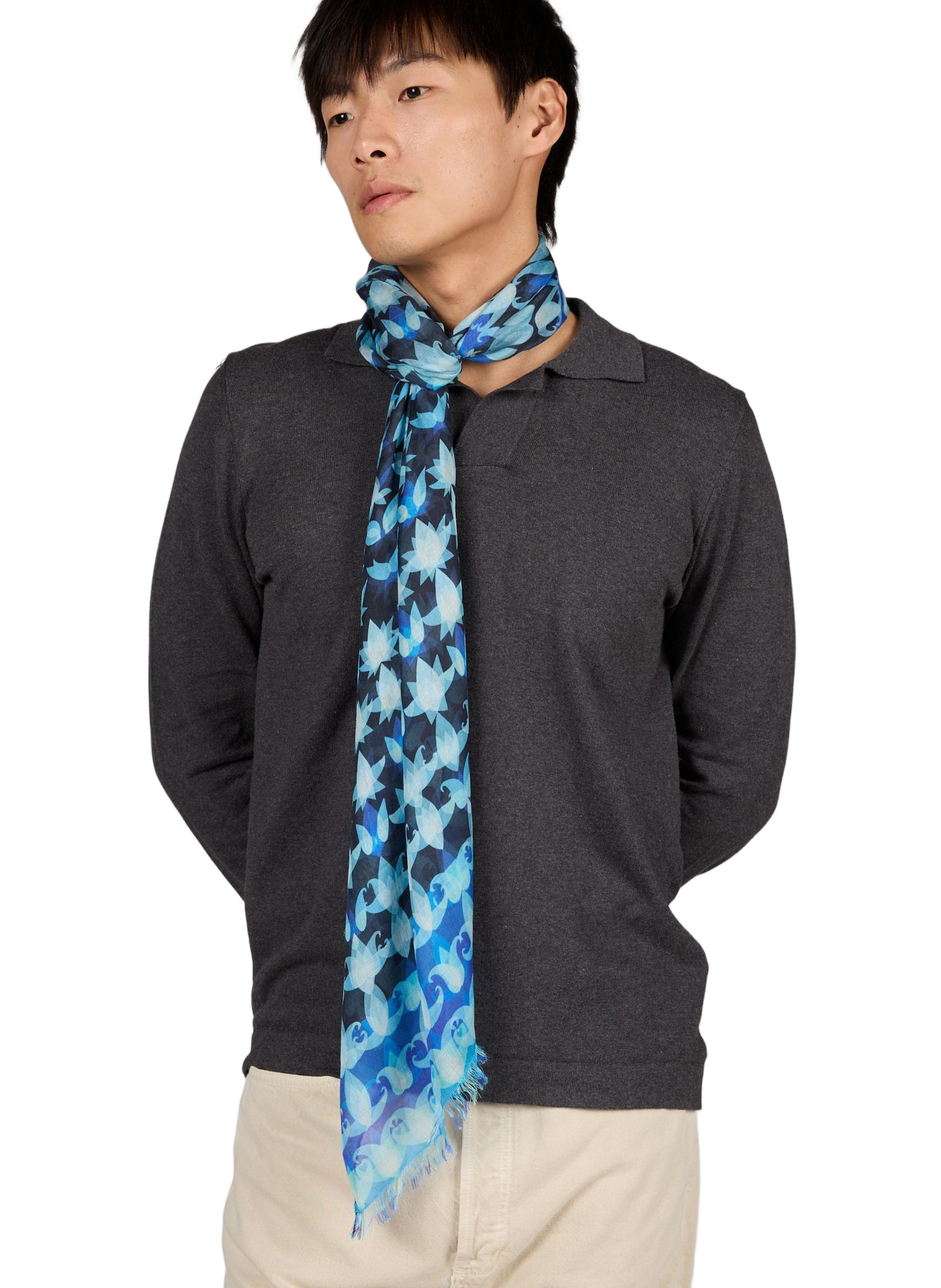 Printed Sahara stole PETRUSSE Blue