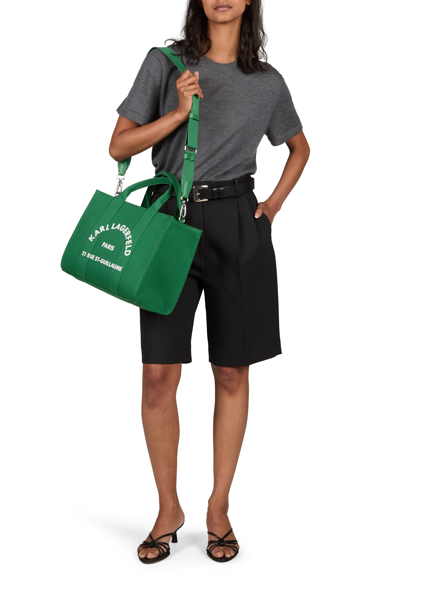Cotton tote bag KARL LAGERFELD Green