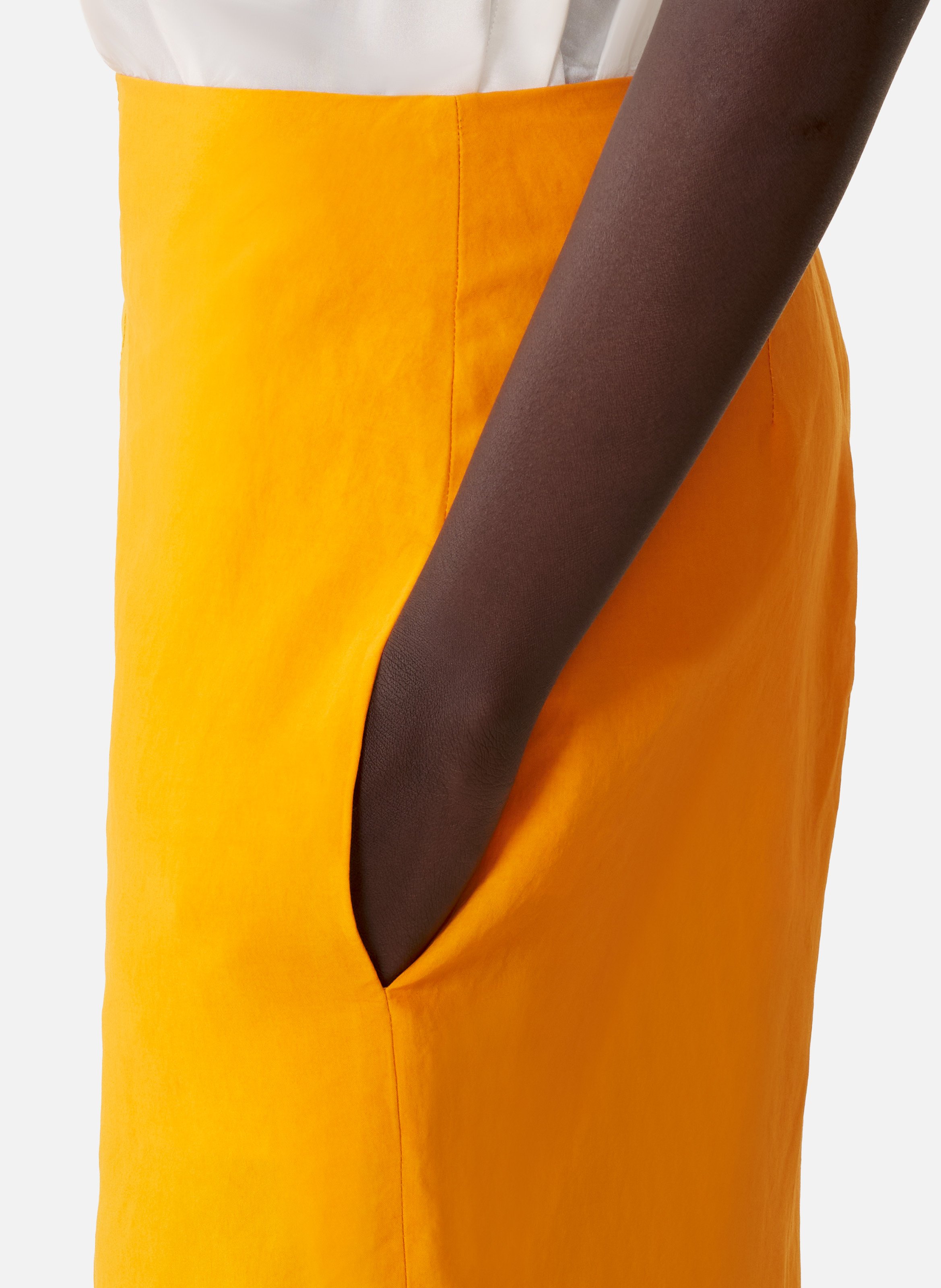 Jupe midi asymétrique en papier LANVIN Orange