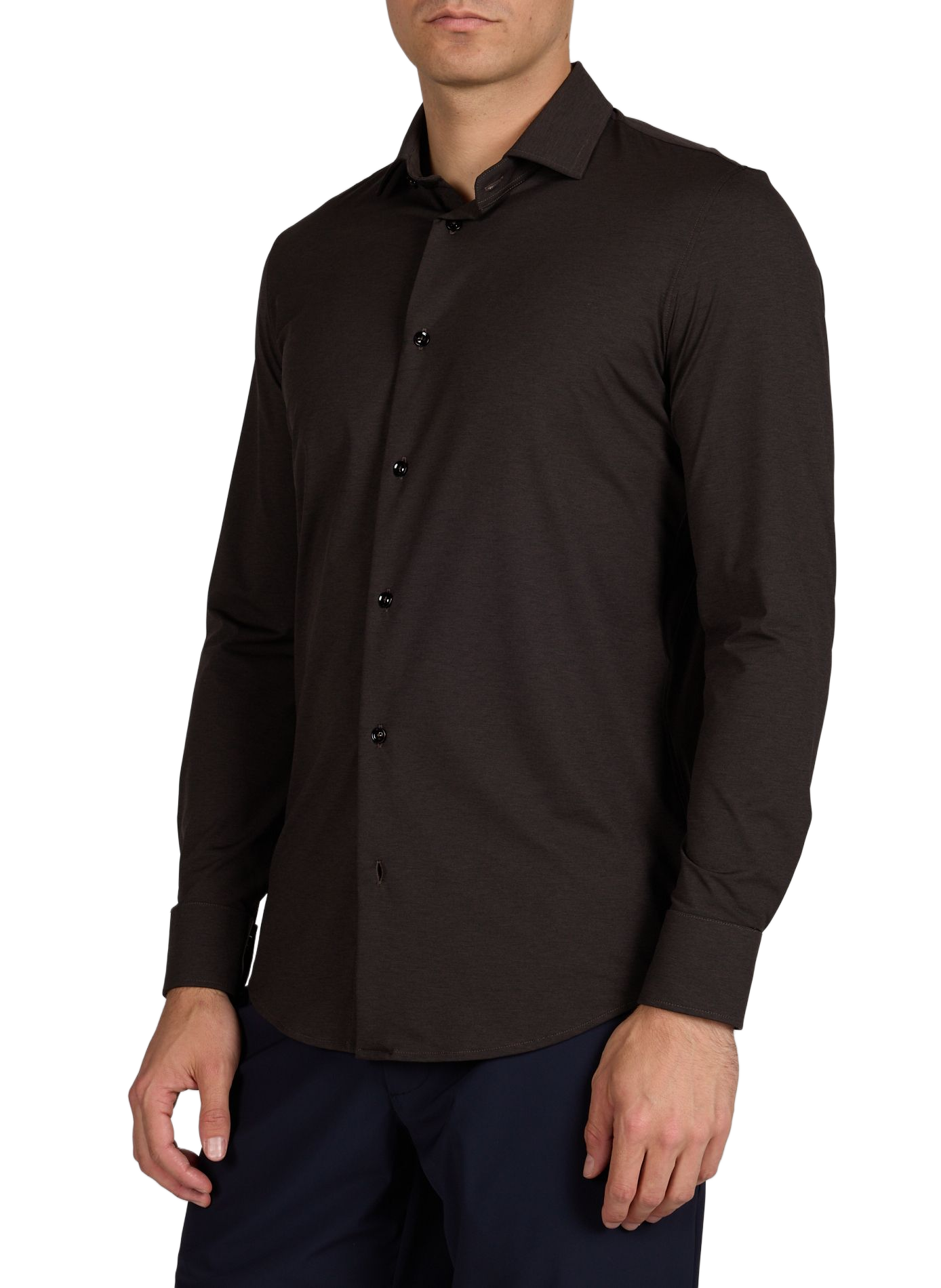 Chemise droite col classique CRUNA Marron