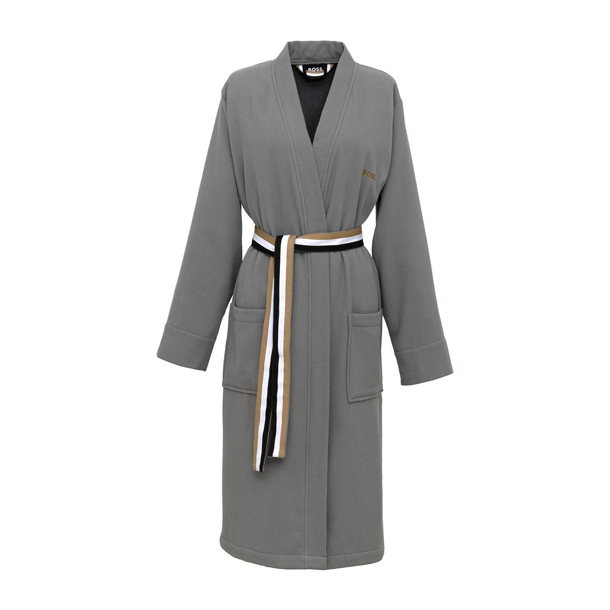 Peignoir long en coton, b linea GrisBOSS HOME