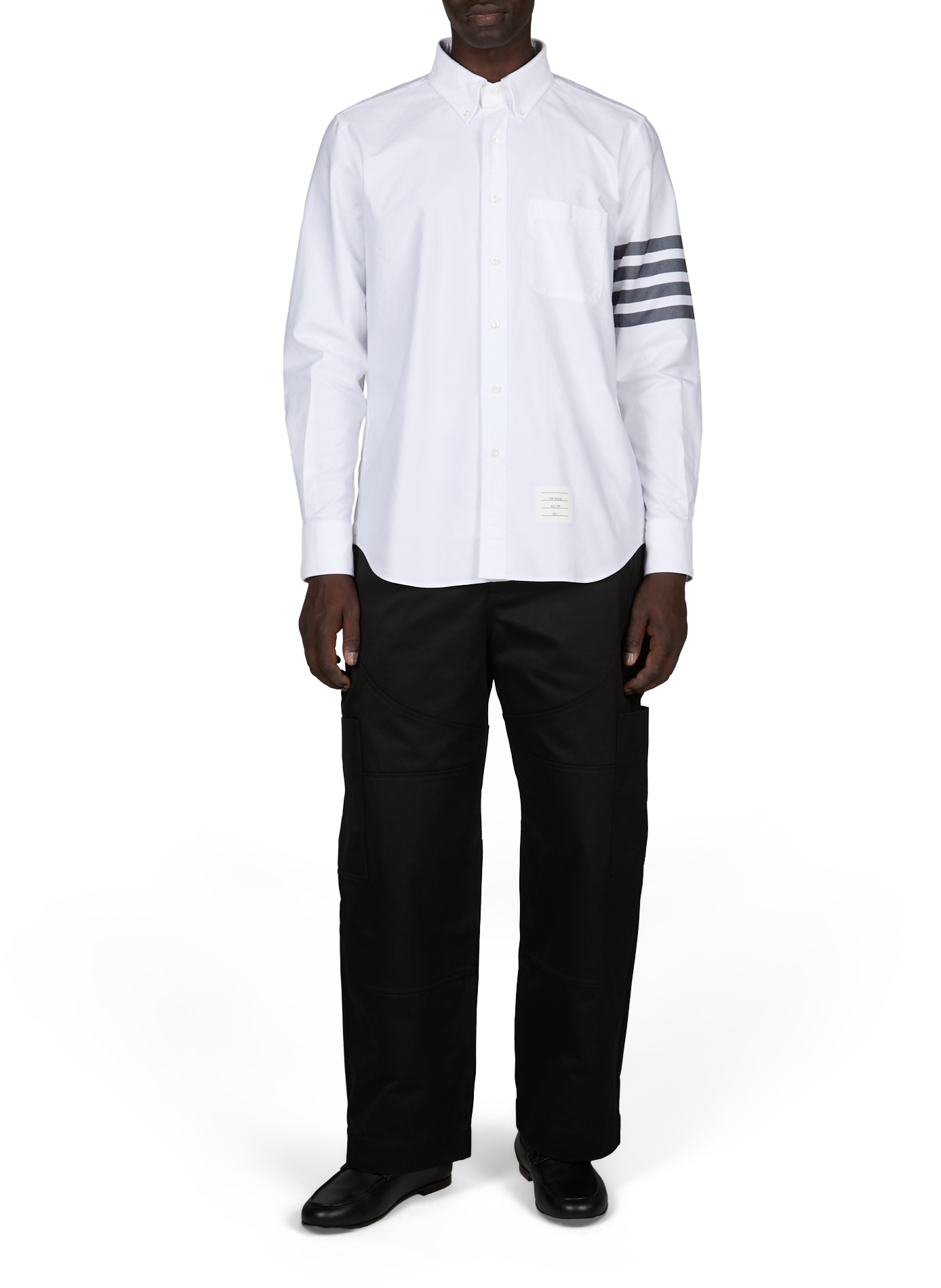 Chemise droite en coton THOM BROWNE Blanc
