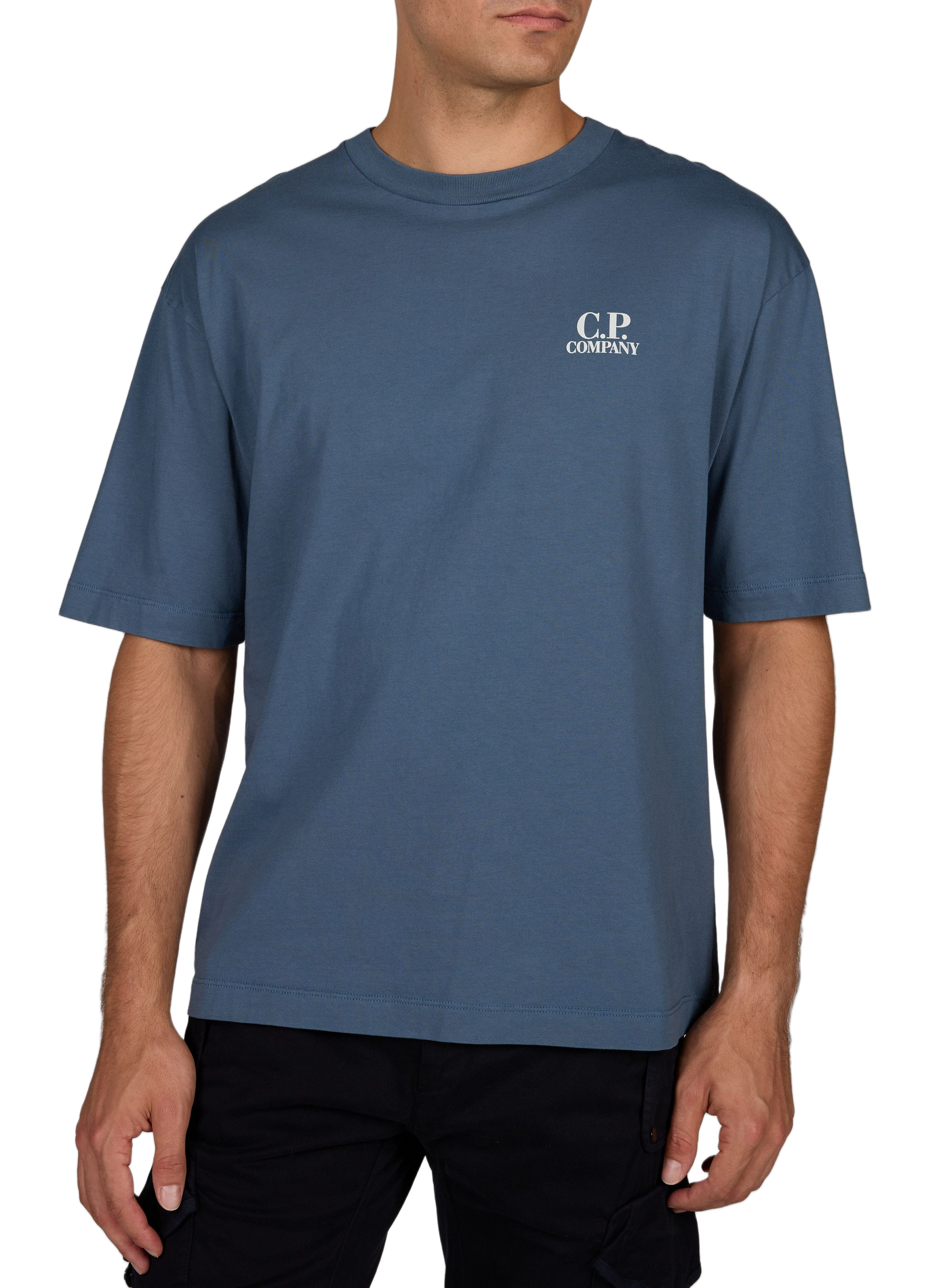 Logo cotton T-shirt CP COMPANY Blue