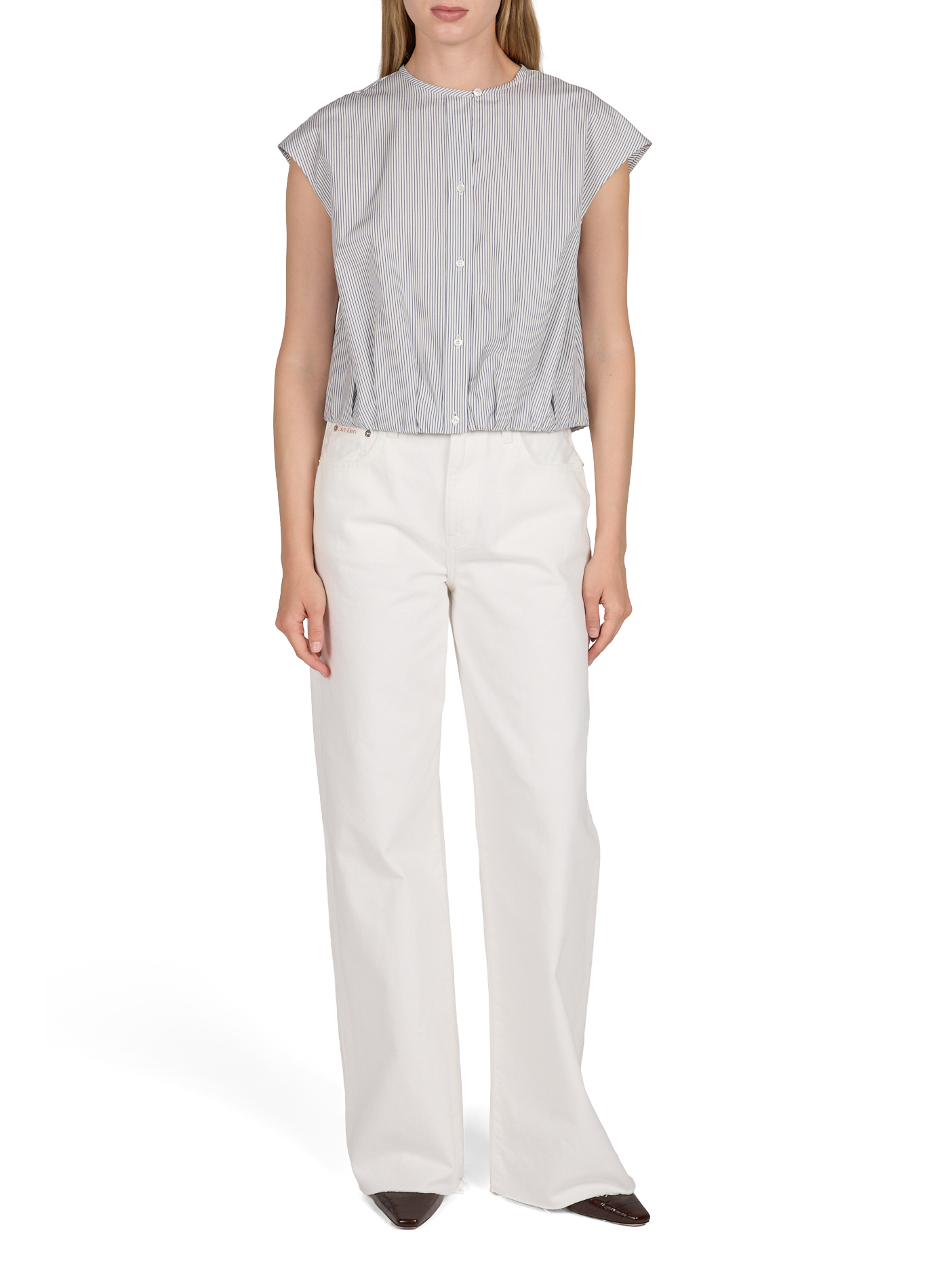Weite Baumwolljeans CALVIN KLEIN Weiss