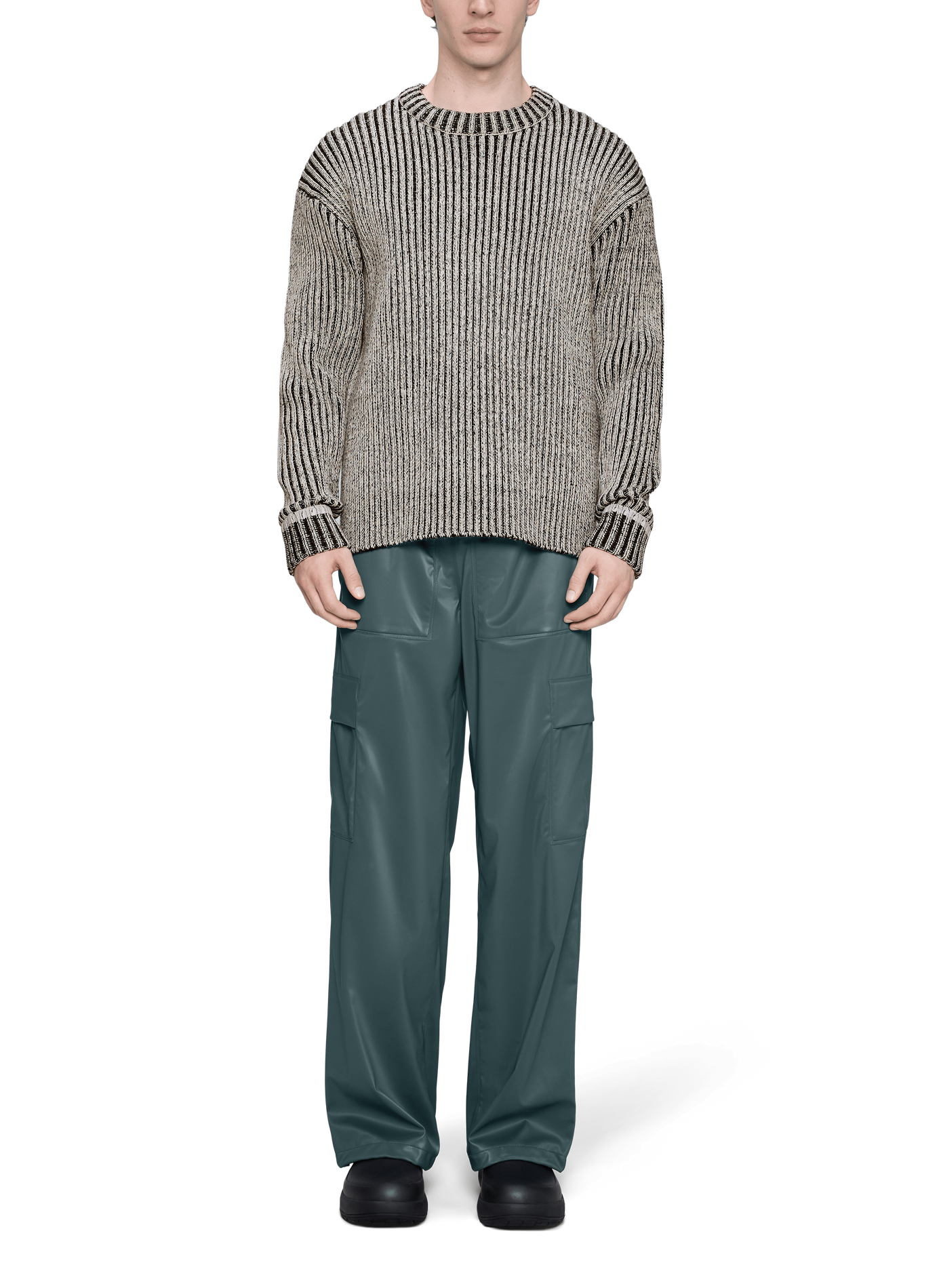 Pull col rond RAINS Gris