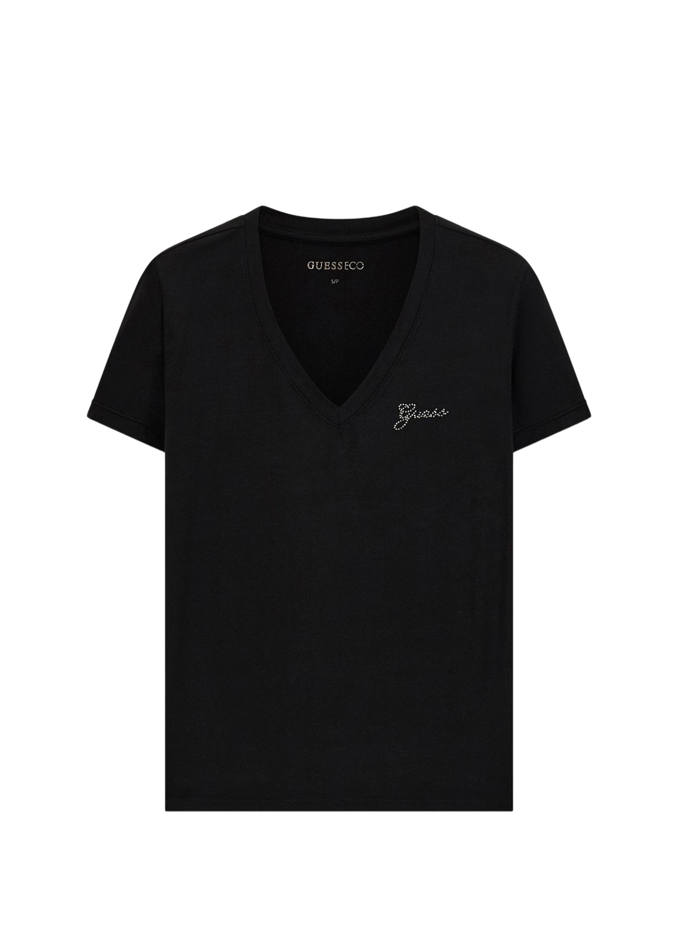 Camiseta cuello en V GUESS Negro