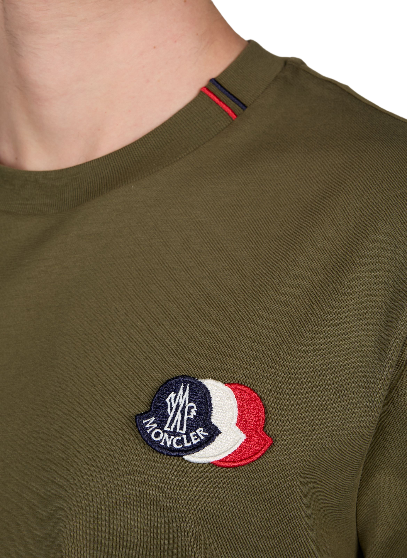 T-shirt met rechte pasvorm en logo van katoen MONCLER Groen