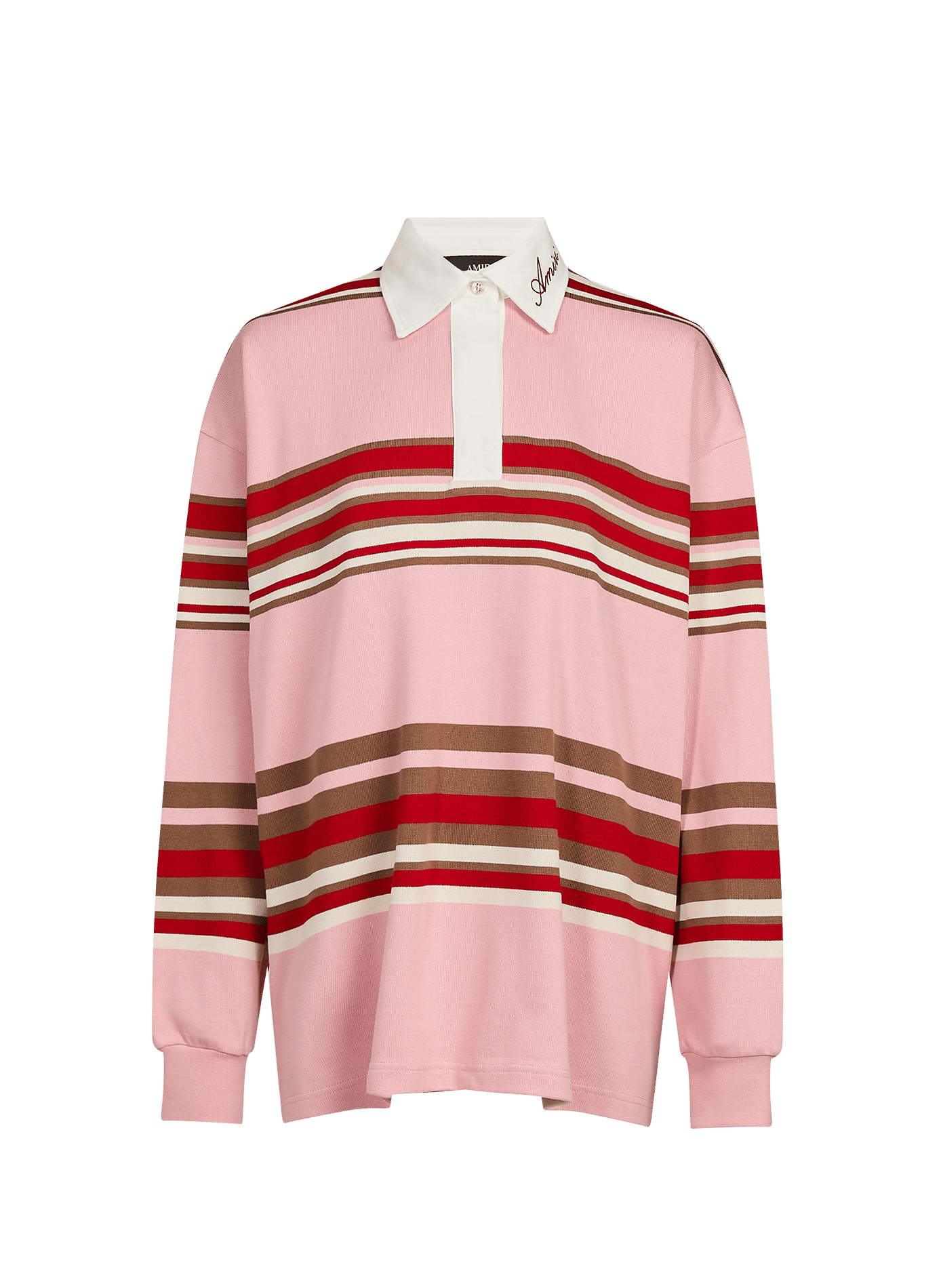 Polo à rayures AMIRI Rose