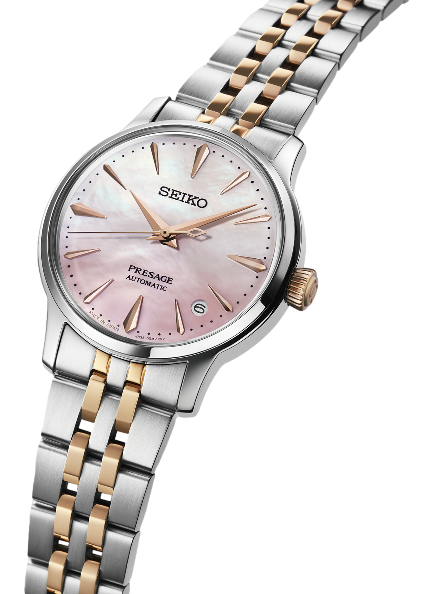 Montre automatique Présage en acier inoxydable SEIKO Rose