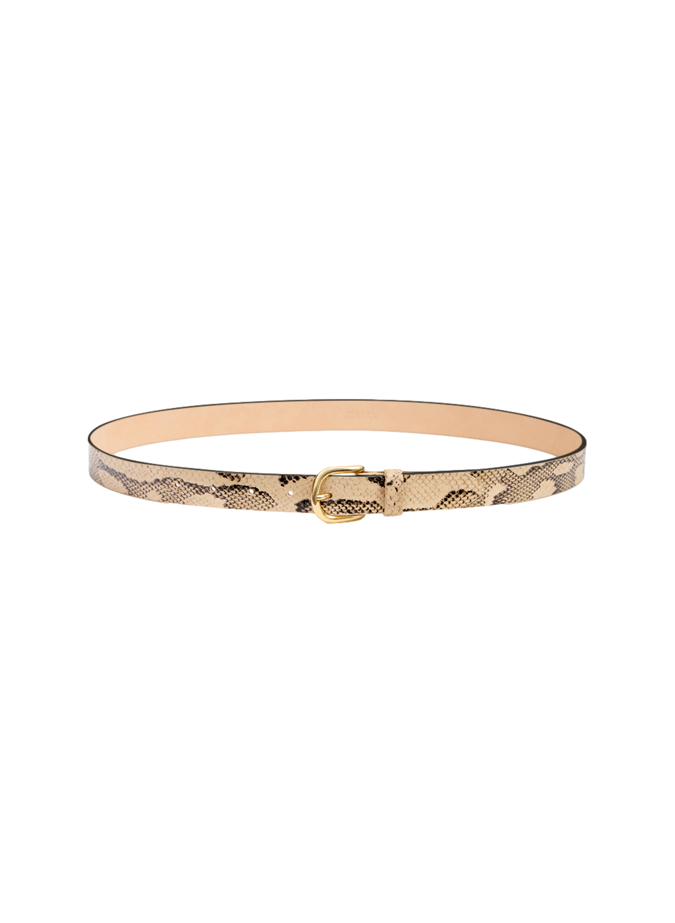 Zap slim python-effect leather belt ISABEL MARANT Beige