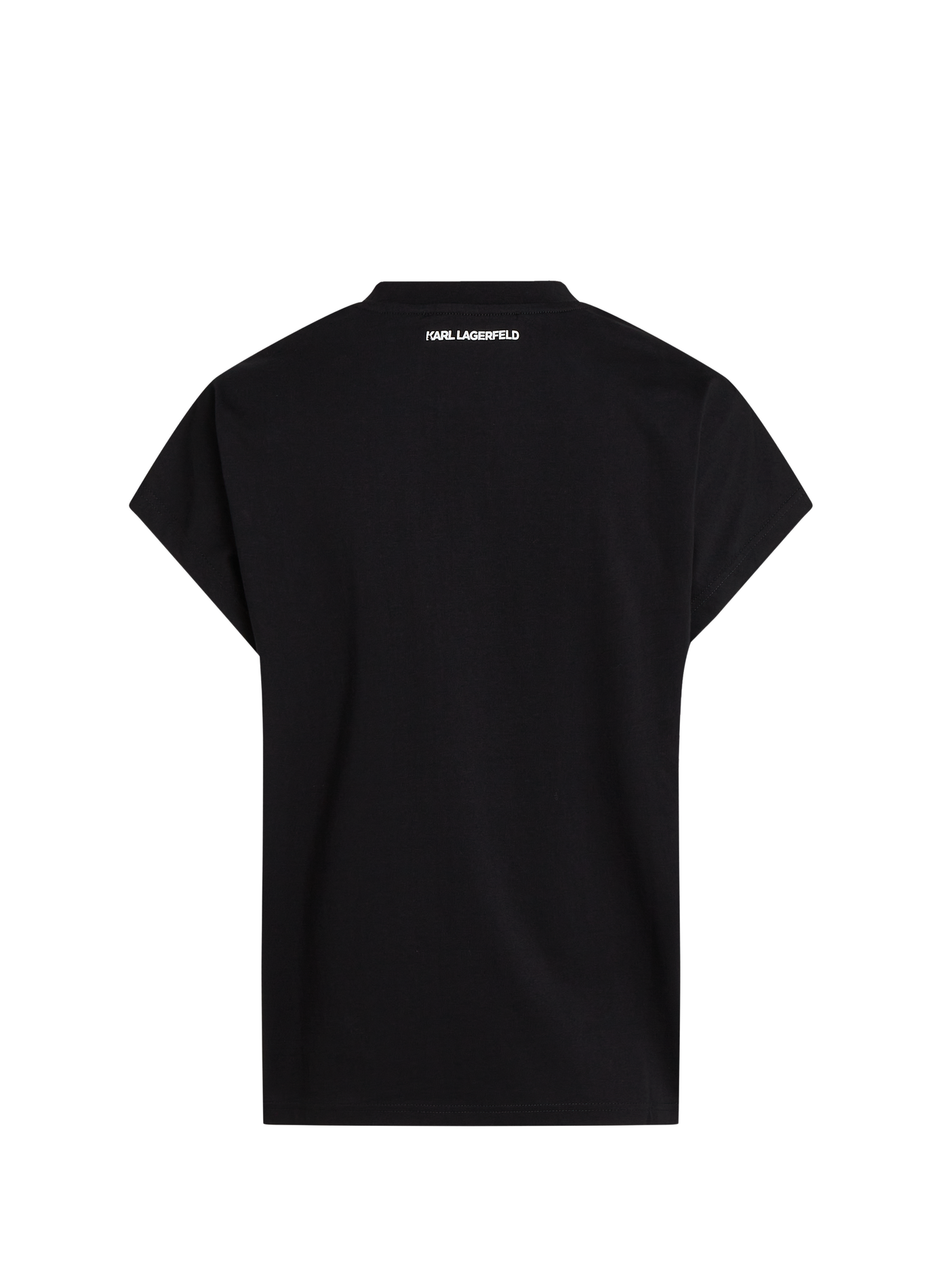T-shirt droit à logo en coton KARL LAGERFELD Black