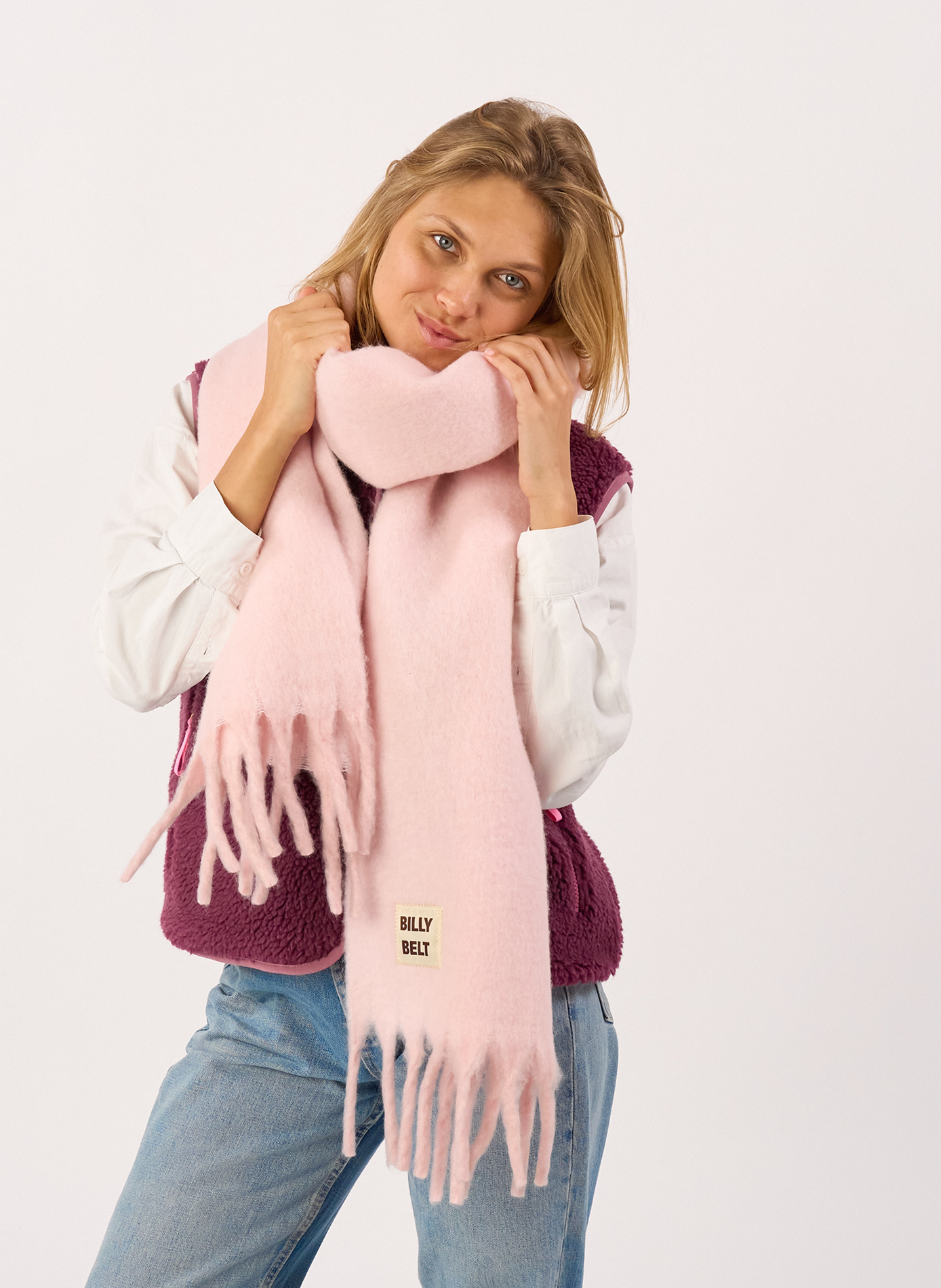 Echarpe en laine large BILLYBELT Rose