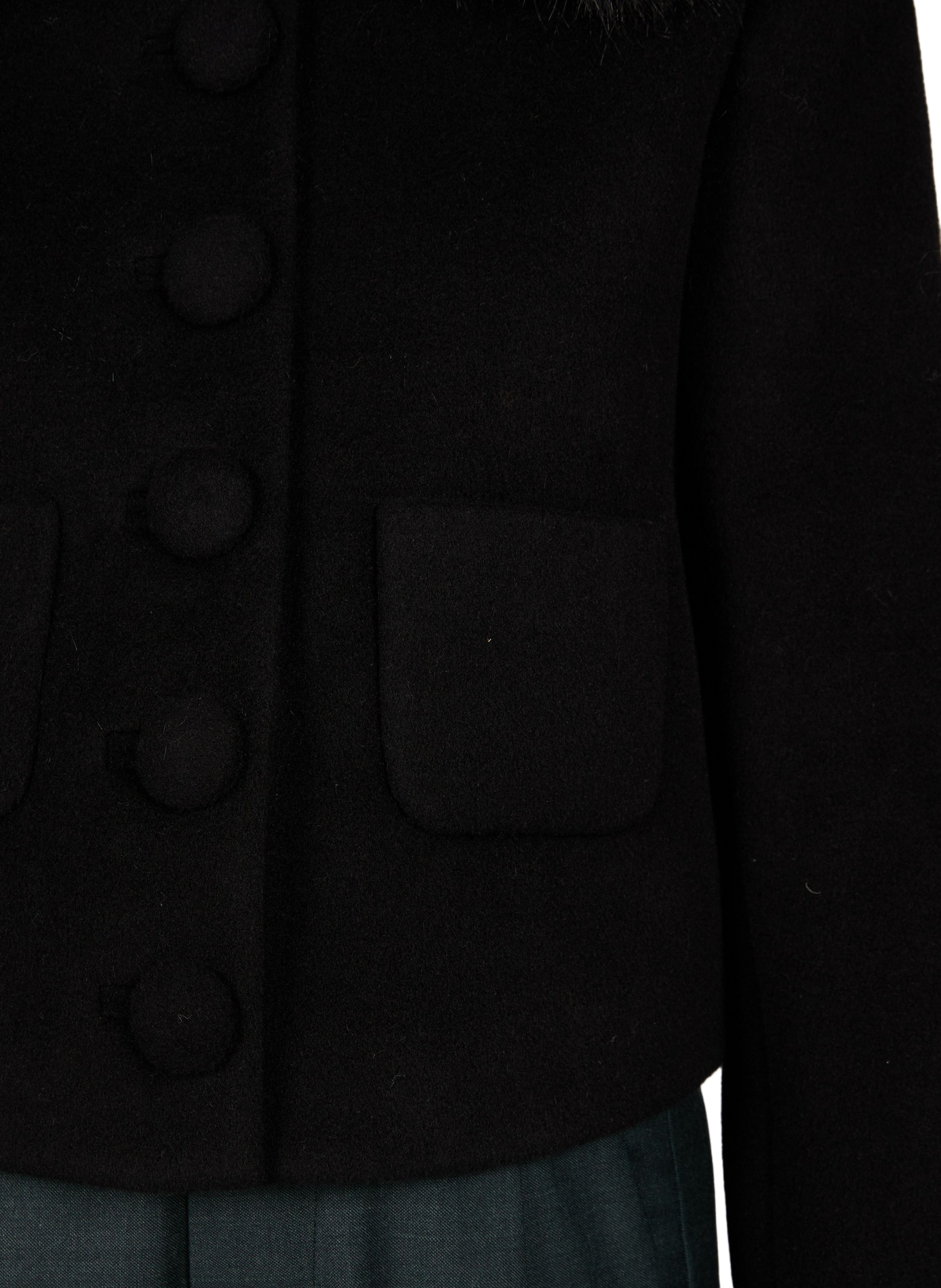 Short faux fur-effect jacket SELF PORTRAIT Black