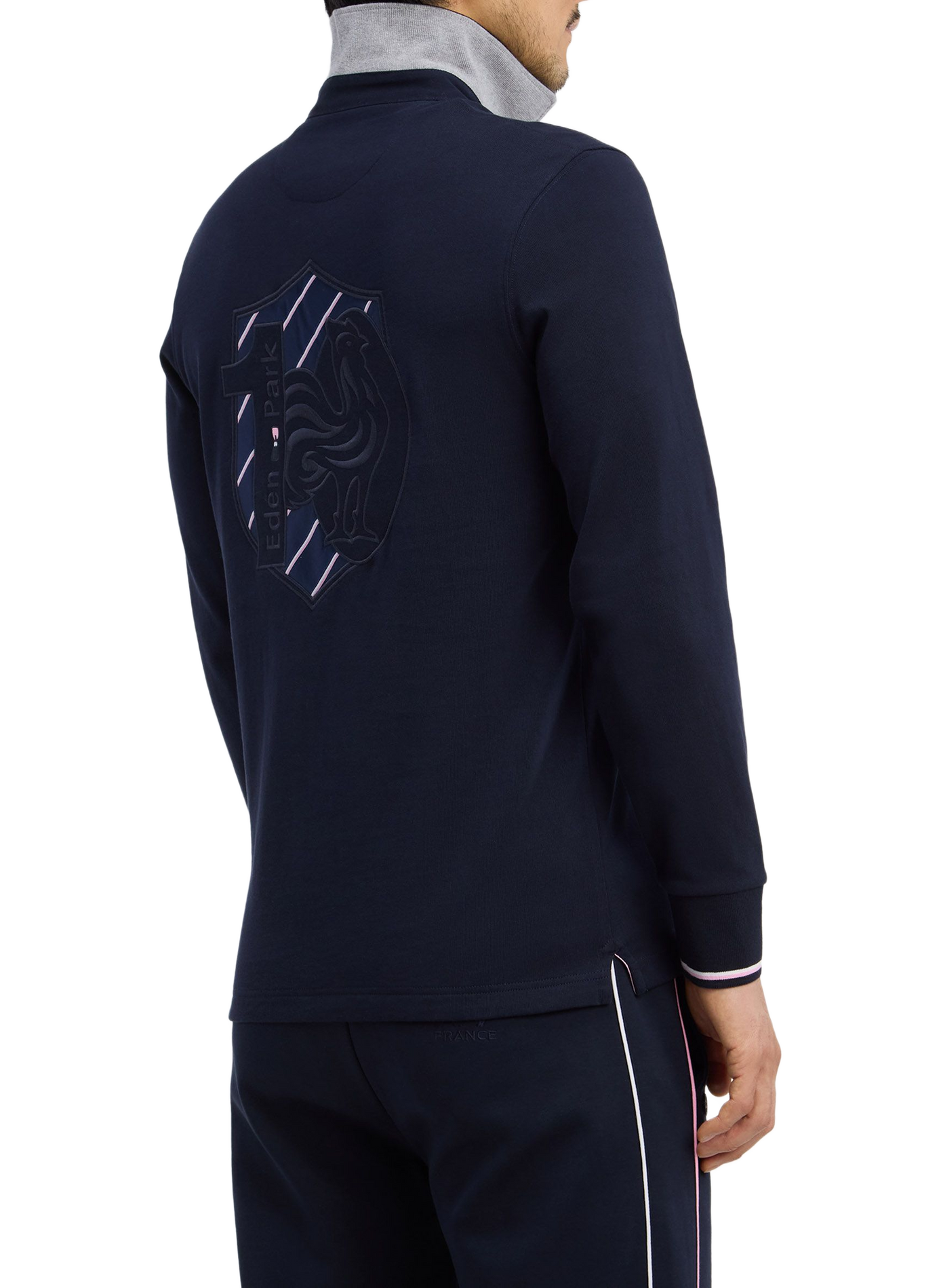 Gerader Baumwoll-Poloshirt EDEN PARK Blau