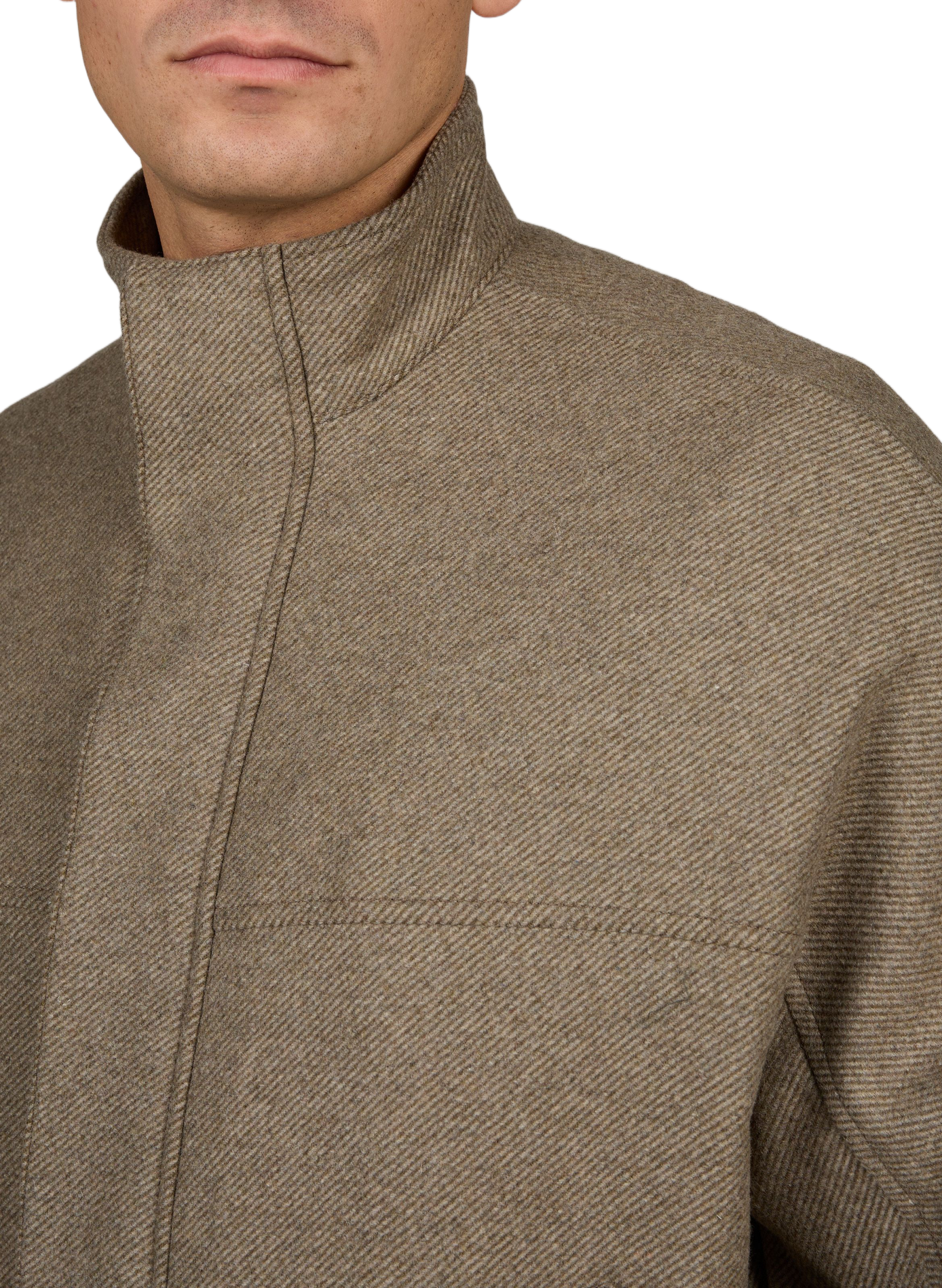 Chaqueta con cuello alto de lana mezclada MAISON KITSUNÉ Verde